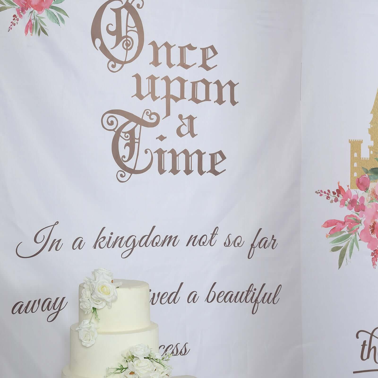 8ftx7ft Fairy Tale Book Vinyl Photography Backdrop, Once Upon a Time Princess Theme Party Photo Shoot Background