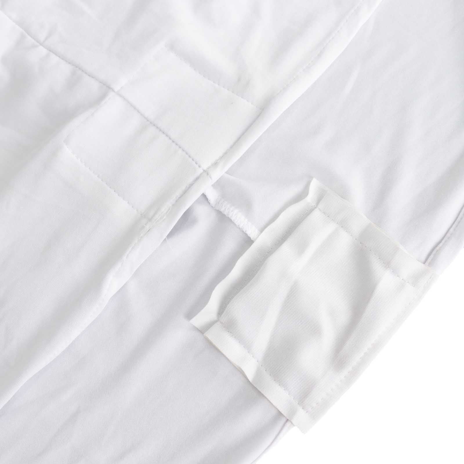 Stretch Spandex 6ft Round Tablecloth White - Durable Form-Fitting Table Cover for Events & Presentations