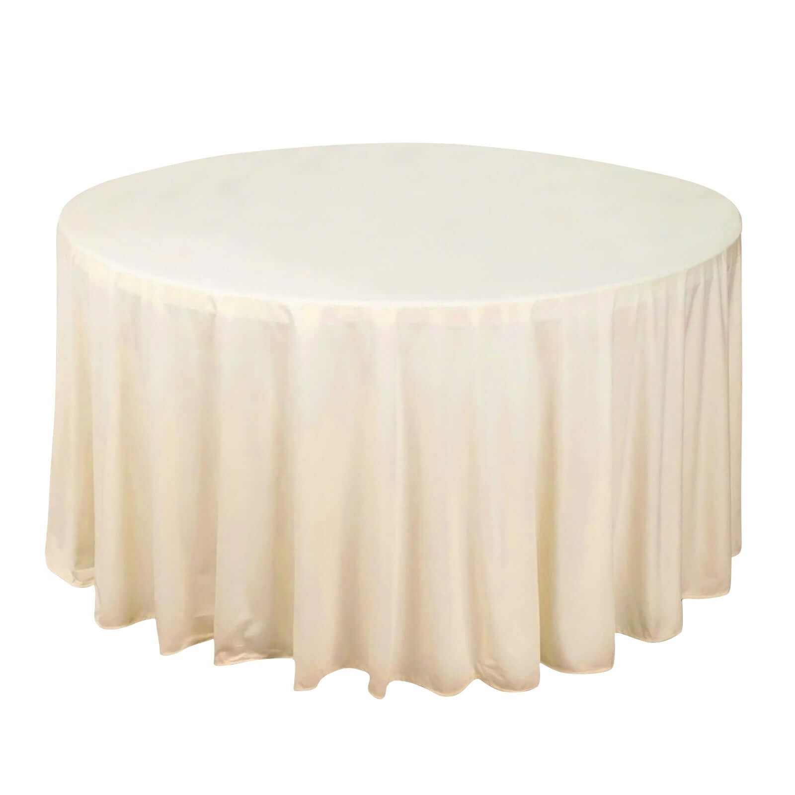 Premium Scuba Round 120 Tablecloth Beige - Wrinkle Free & Stain Resistant Seamless Table Cover