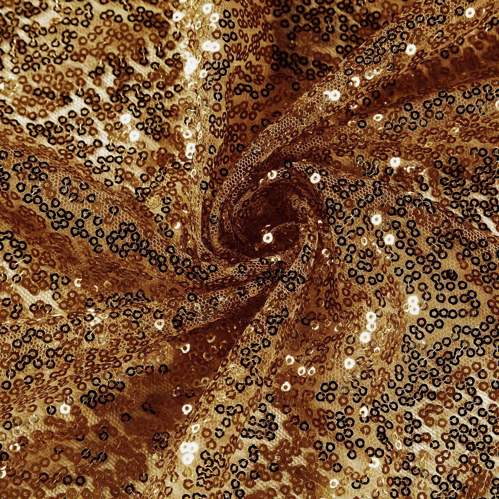 Sequin 132 Round Tablecloth Gold - Seamless Dazzling Design for Refined Events