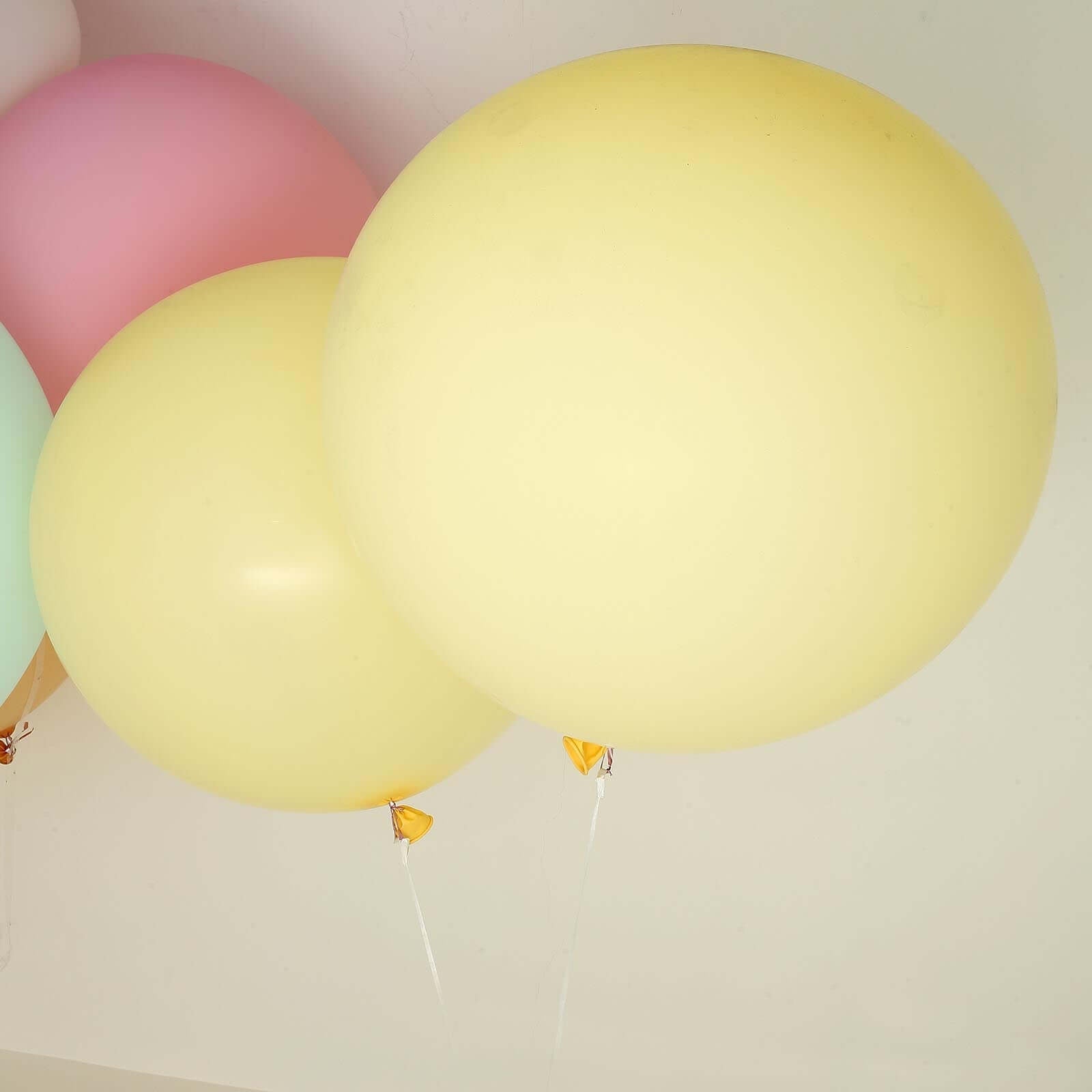 2 Pack 32 Large Balloons Helium or Air Latex Balloons Pastel Yellow