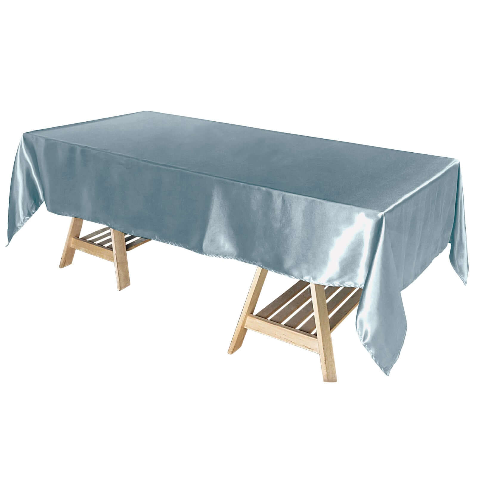 Satin Rectangular 60x102 Tablecloth Dusty Blue - Smooth and Lustrous Table Cover