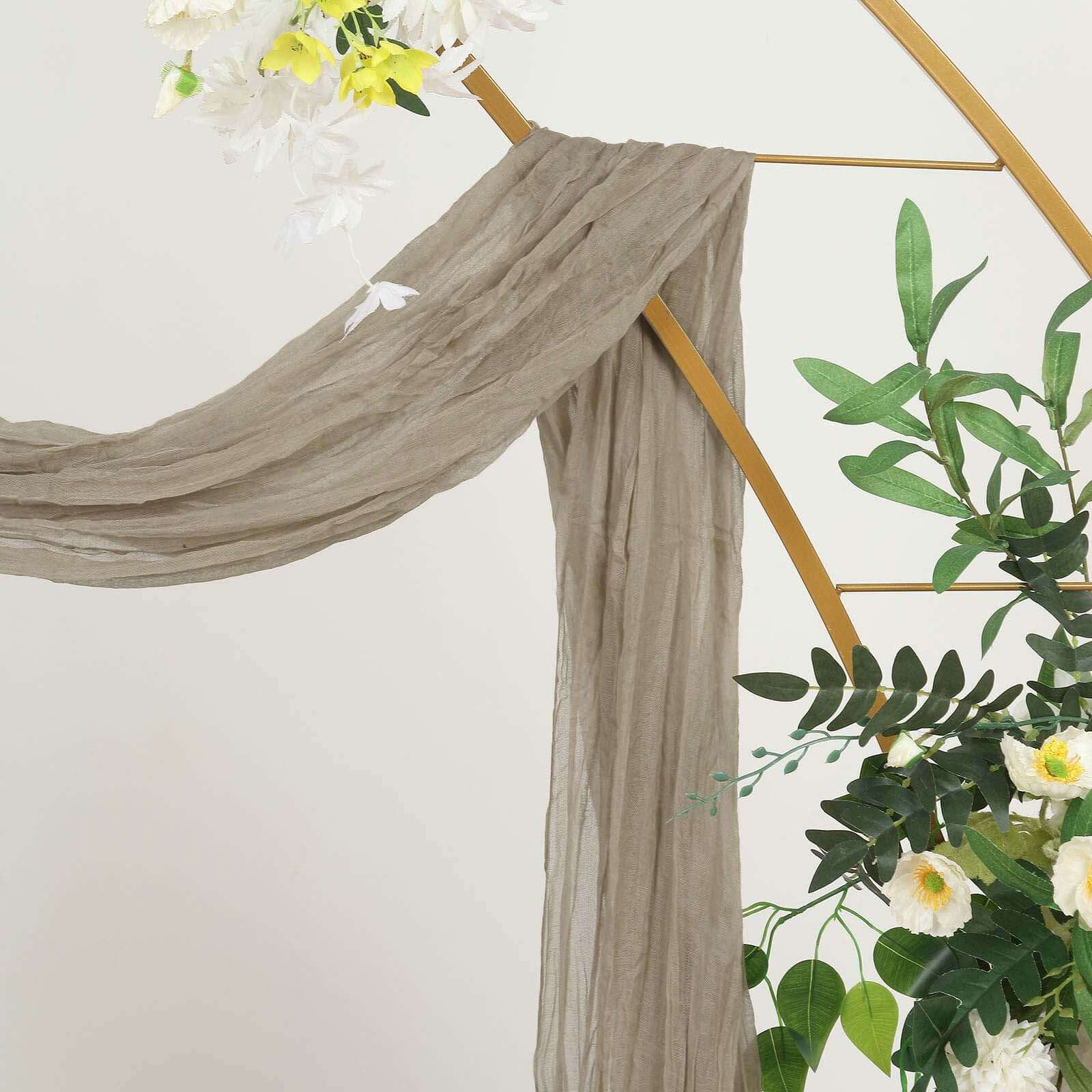 20ft Natural Gauze Cheesecloth Fabric Wedding Arch Drapery, Window Scarf Valance, Boho Decor Arbor Curtain Panel