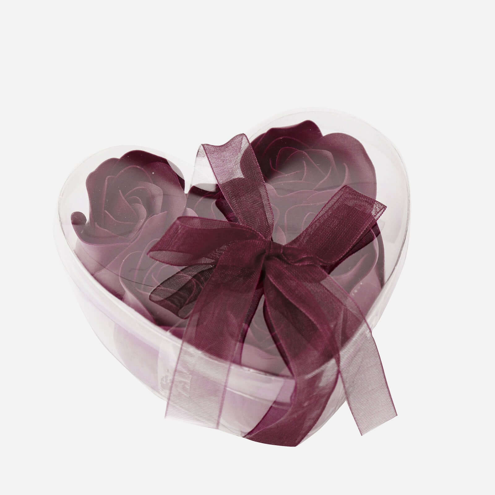 4 Pack 24 Pcs Burgundy Scented Rose Soap Heart Shaped Party Favors With Gift Boxes And Ribbon