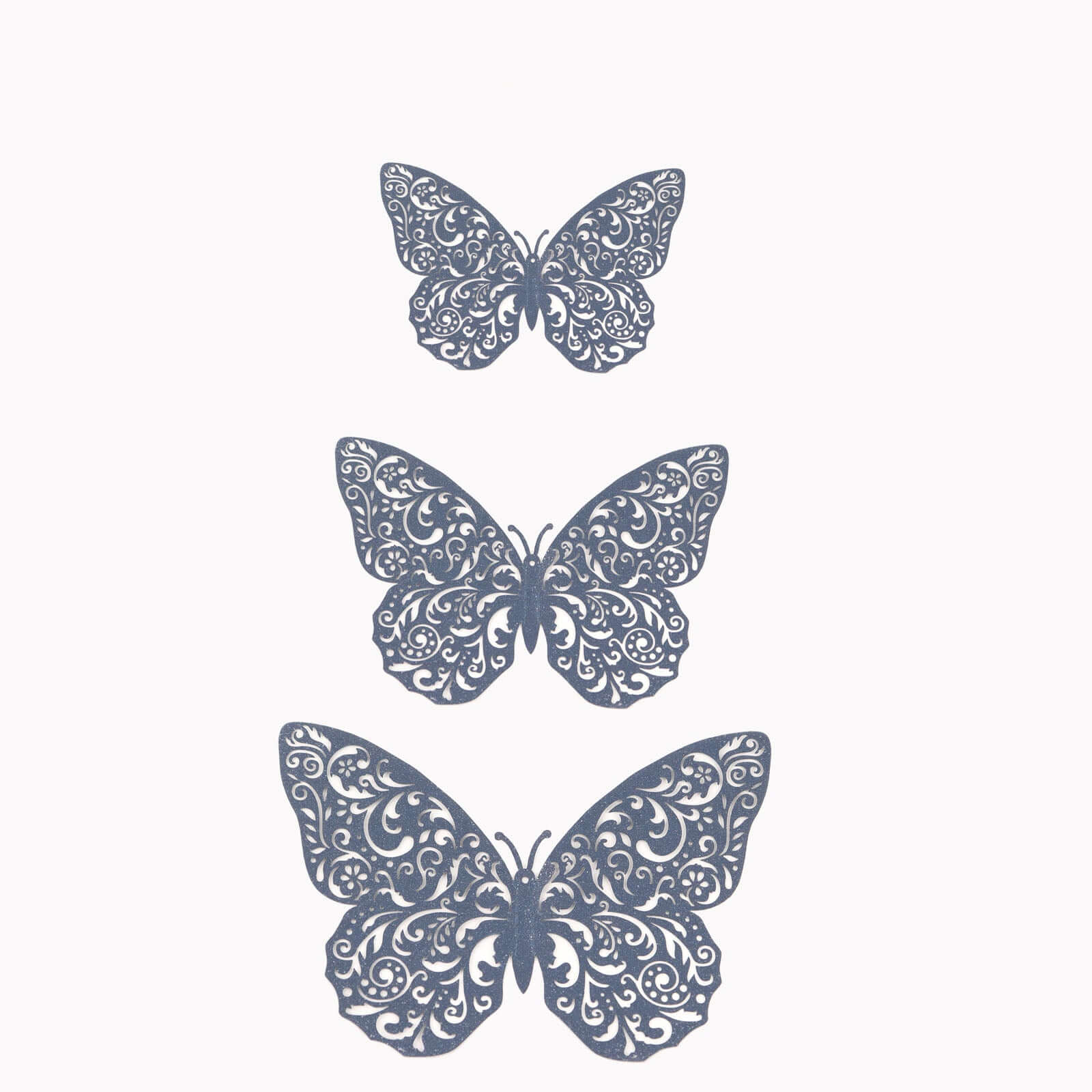 12-Pack 3D Butterfly Wall Decals, DIY Removable Mural Stickers Navy Blue Cake Decorations Eye-Catching Design