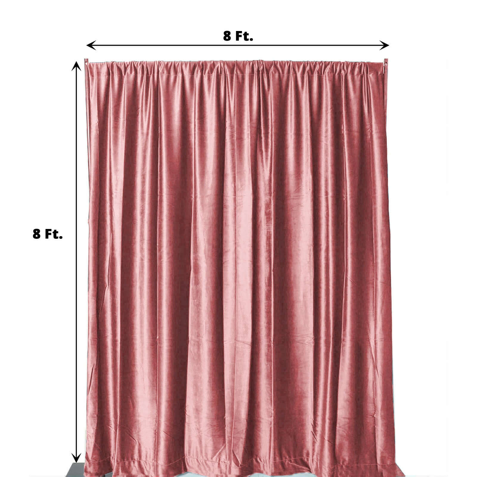 8ftx8ft Dusty Rose Premium Smooth Velvet Event Curtain Drapes, Privacy Backdrop Event Panel with Rod Pocket