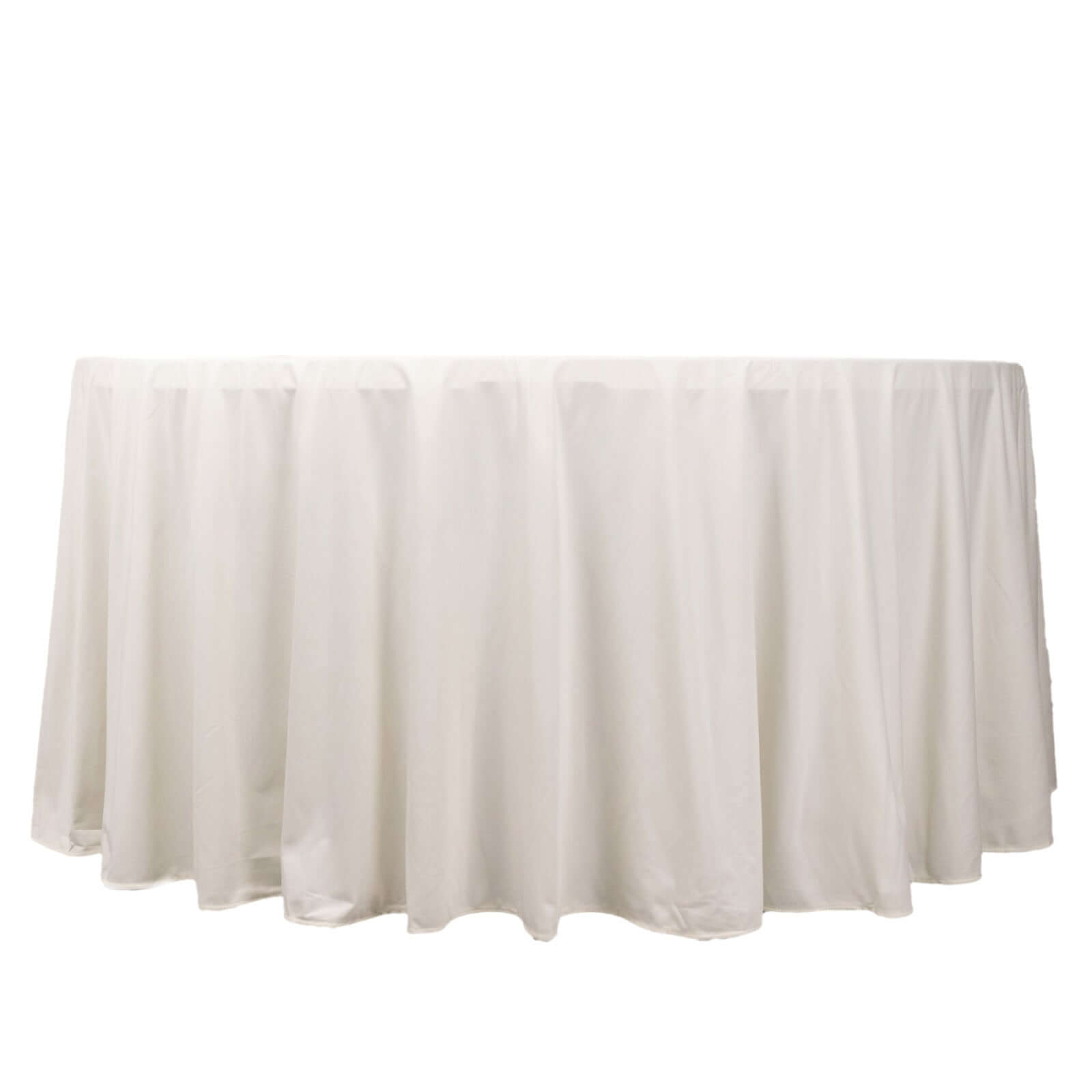 Premium Scuba Round 120 Tablecloth Ivory - Wrinkle Free & Stain Resistant Seamless Table Cover