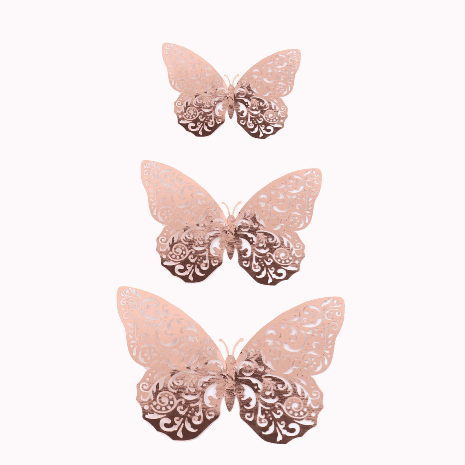 12-Pack 3D Butterfly Wall Decals, DIY Removable Mural Stickers Rose Gold Cake Decorations Eye-Catching Design