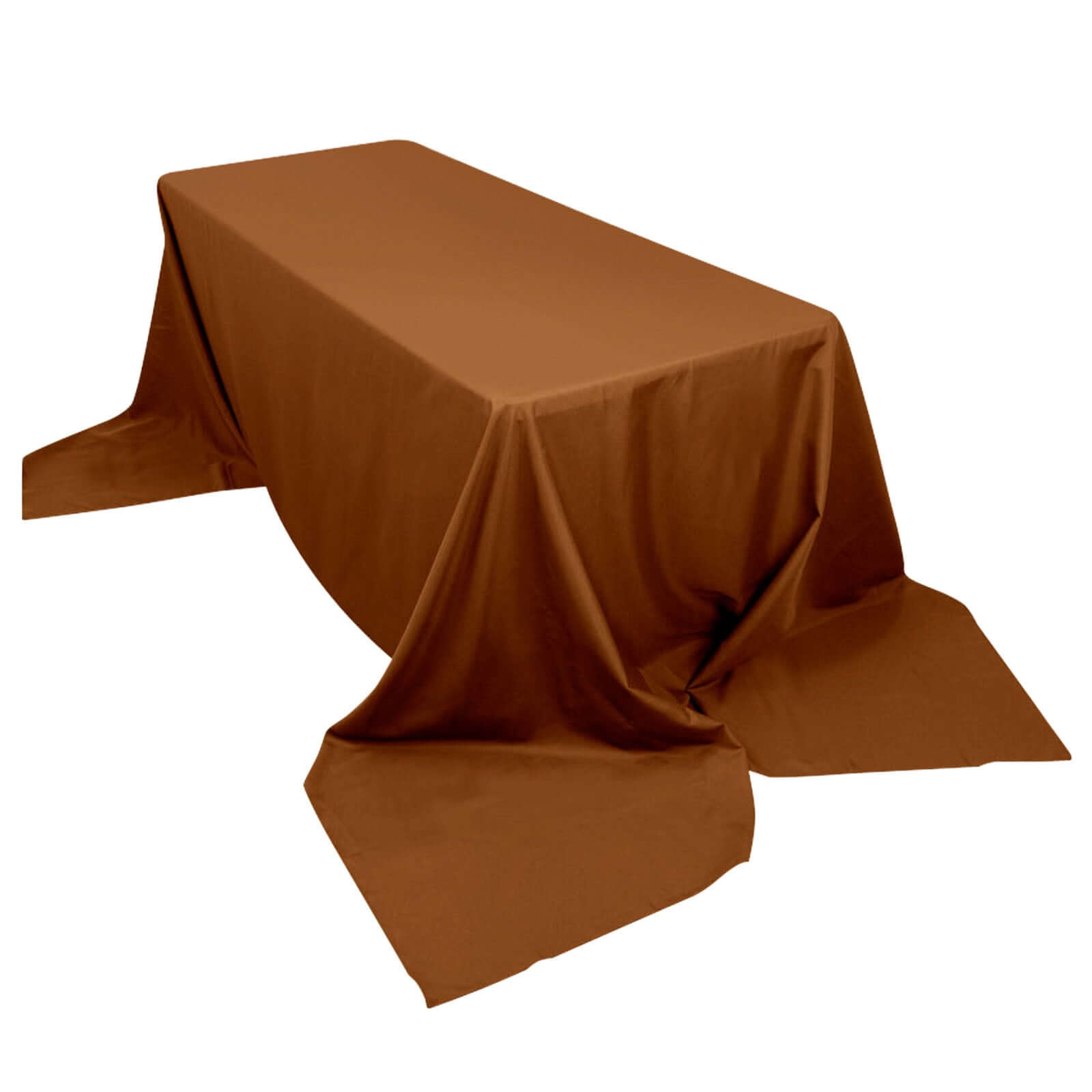 Polyester 90x156 Rectangle Tablecloth Cinnamon Brown - Seamless Wrinkle-Resistant Table Cover