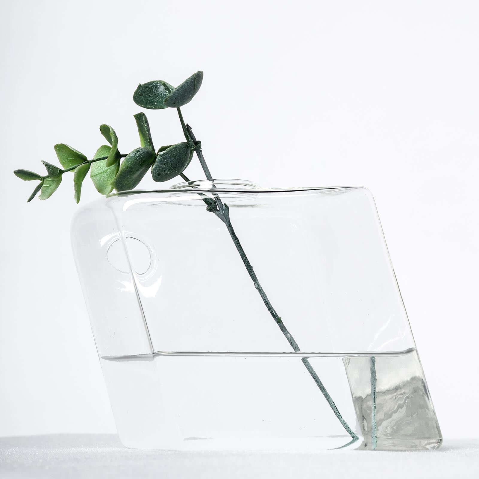 3-Pack Glass Wall Vase Hanging Rhombus Design Indoor Planters - Modern Wall Mounted Terrariums for Living Spaces