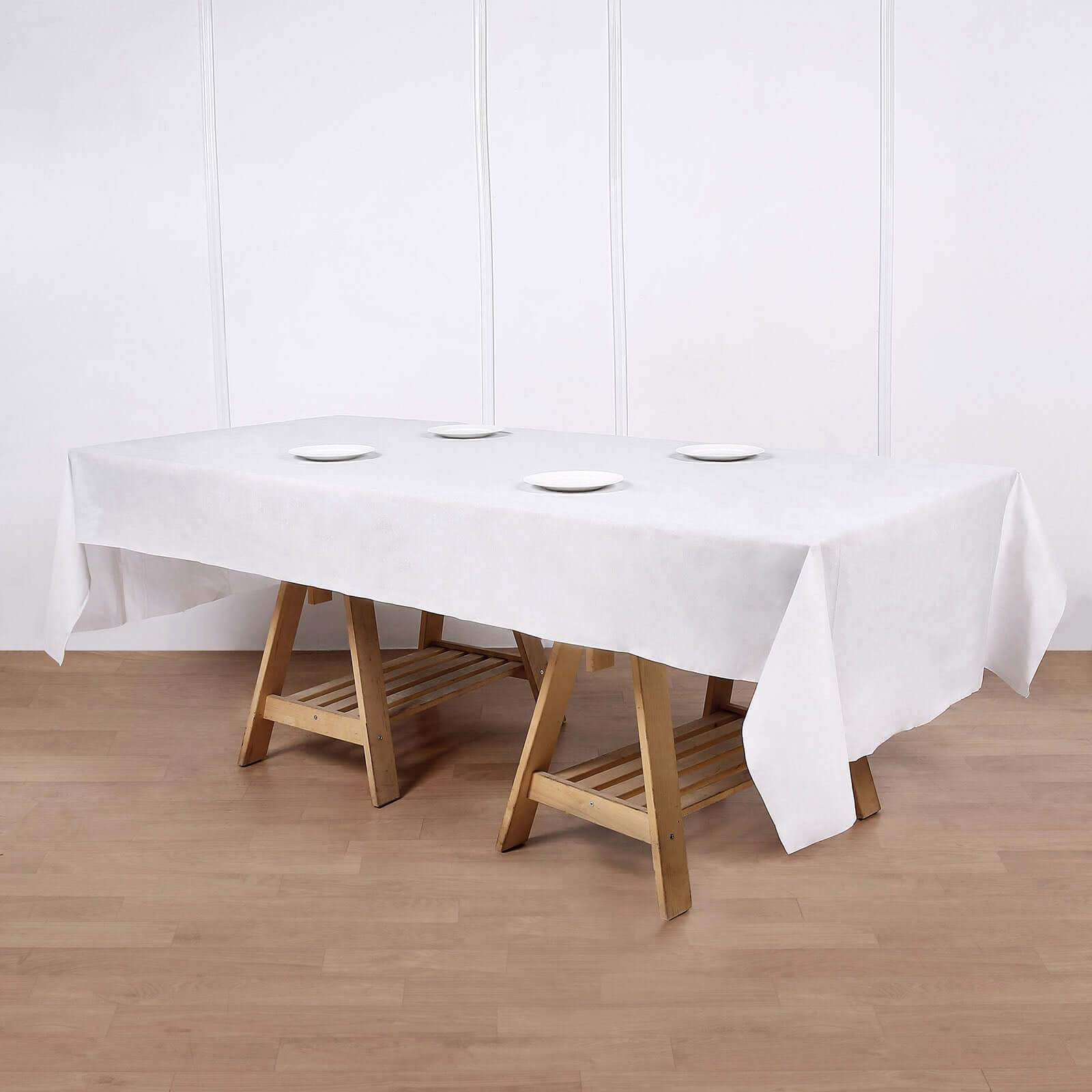 Paper Linen-Like Airlaid Tablecloth Rectangle White - Convenient Disposable Table Cover 50x108