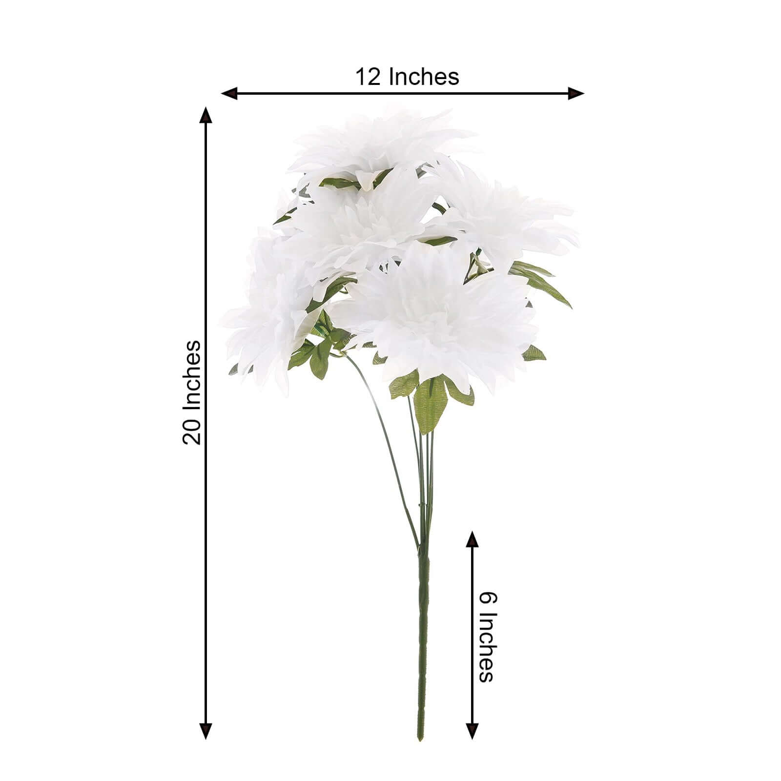 2 Bouquets 20 White Artificial Silk Dahlia Flower Spray Bushes