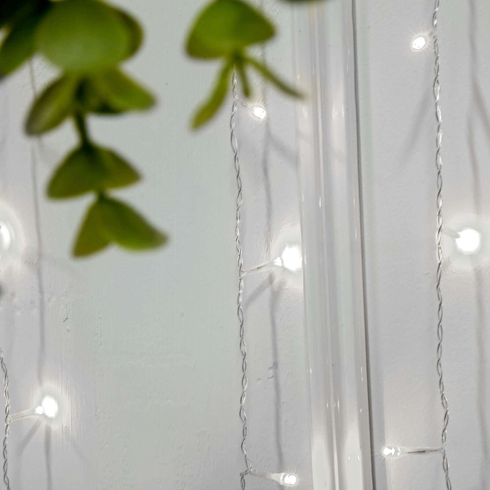 5ftx8ft Cool White 192 LED Icicle Curtain Fairy String Lights with 8 Modes