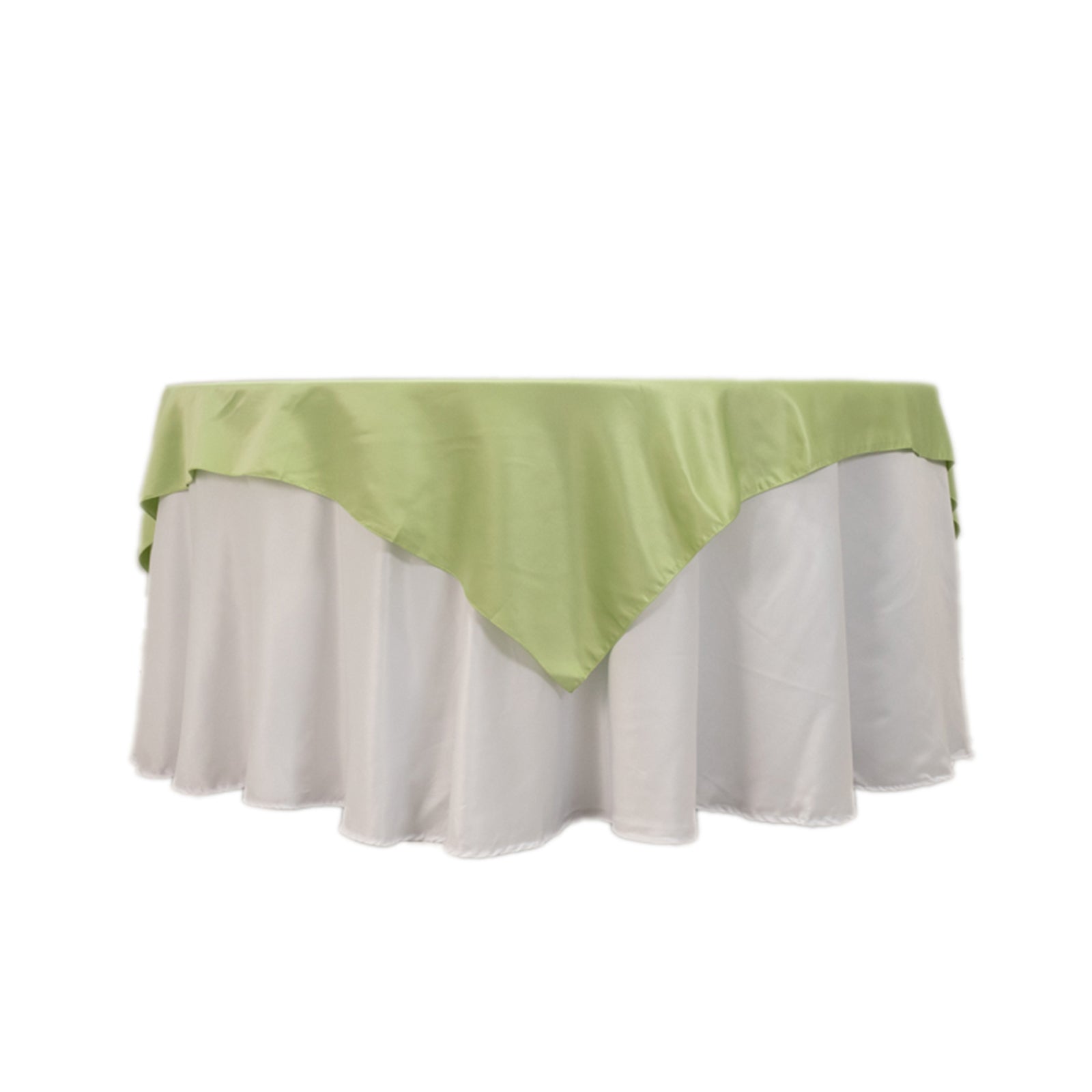 Lamour Satin 72x72 Table Overlay Square Tablecloth Sage Green - Smooth Finish Table Topper