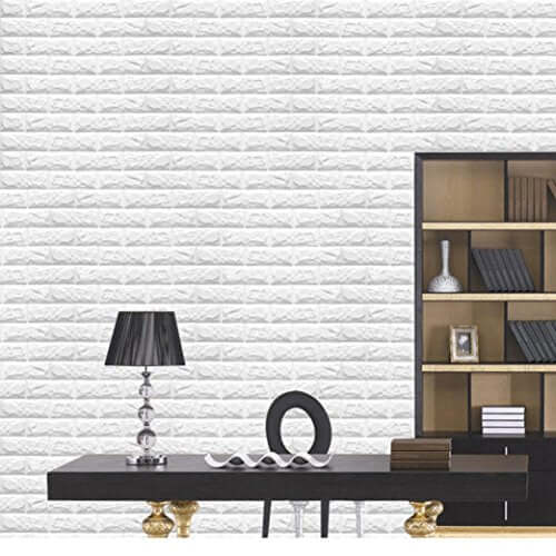 10 Pack White foam Brick Peel And Stick 3D Wall Tile Panels - Covers 58sq.ft