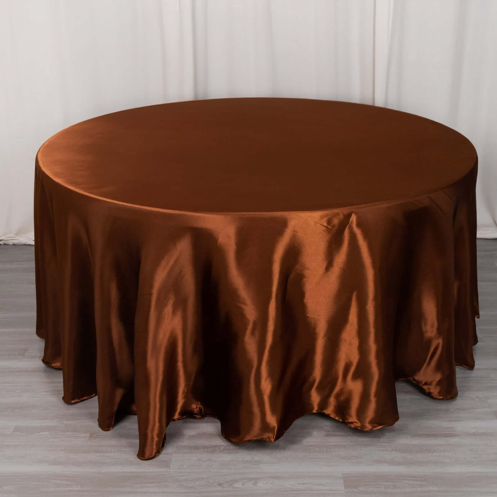 Satin 120 Round Tablecloth Cinnamon Brown - Stylish Seamless Table Cover