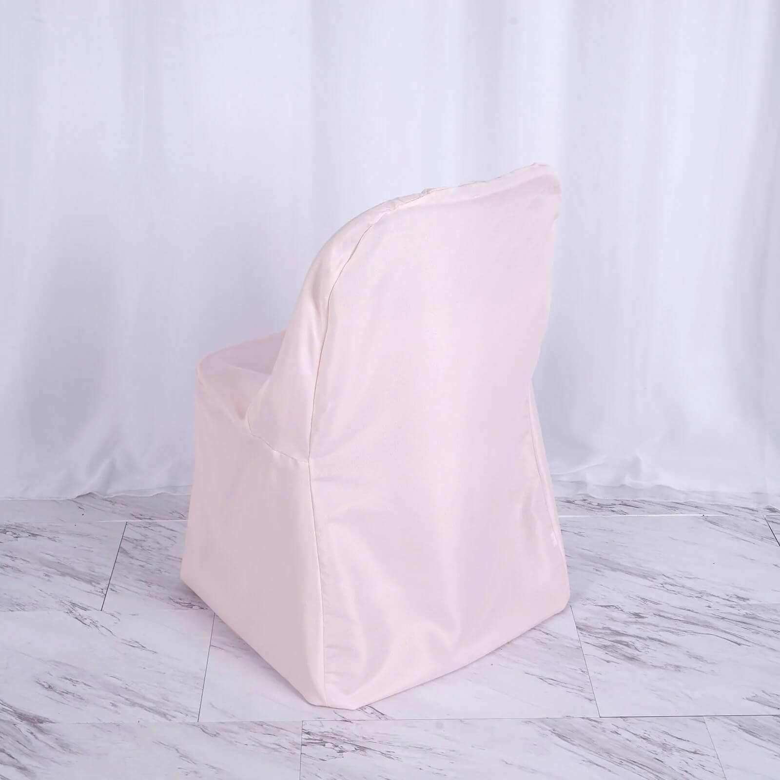 10 Pack Polyester Chair Covers for Folding Chairs Blush - Wrinkle-Free Stain-Resistant Slip-On Slipcovers