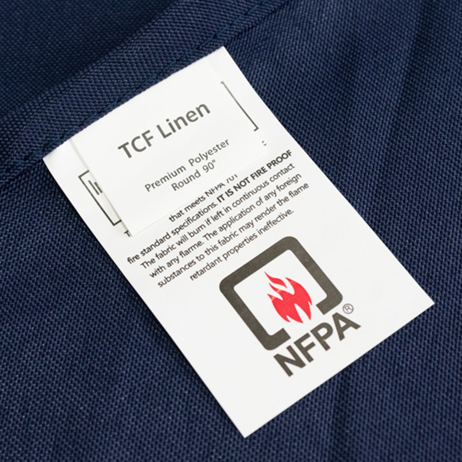 Fire Retardant Premium Polyester 90 Round Tablecloth Navy Blue - High-Performance Table Cover