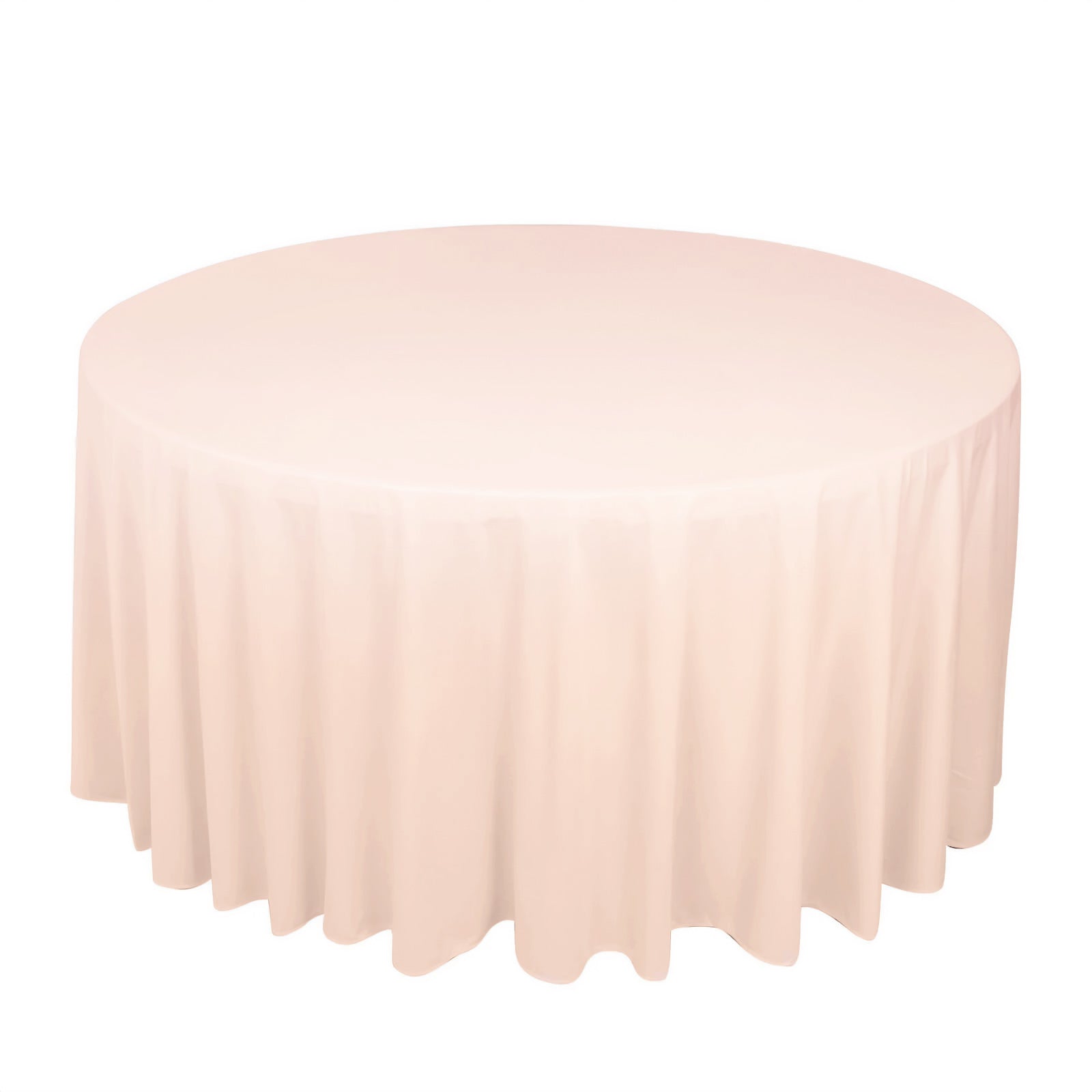 Premium Scuba Round 120 Tablecloth Blush - Wrinkle Free & Stain Resistant Seamless Table Cover