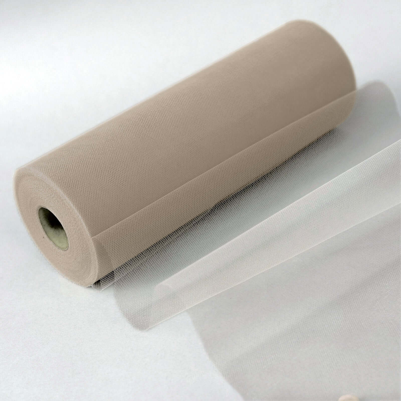 12x100 Yards Taupe Tulle Fabric Bolt, Sheer Fabric Spool Roll For Crafts