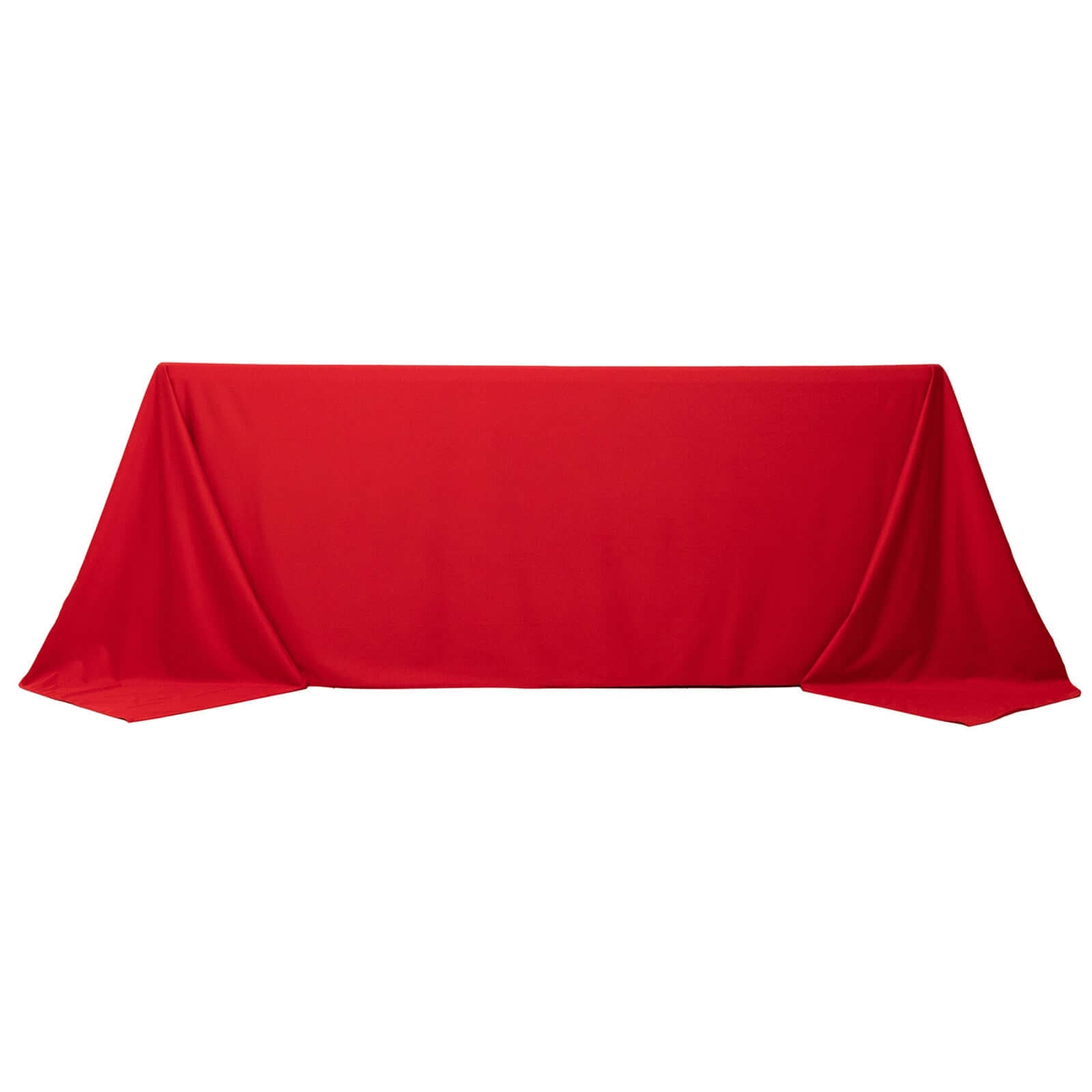 Premium Scuba Rectangular 90x132 Tablecloth Red - Wrinkle Free, Stain Resistant & Seamless Table Cover