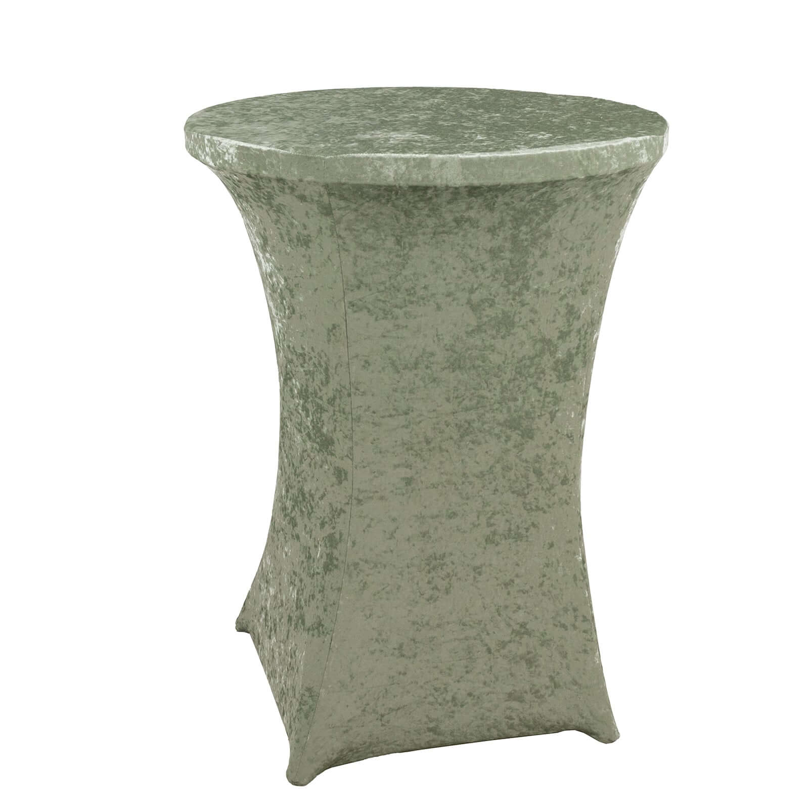 Crushed Velvet Spandex 32 Round Cocktail Table Cover Sage Green Smooth Highboy Tablecloth