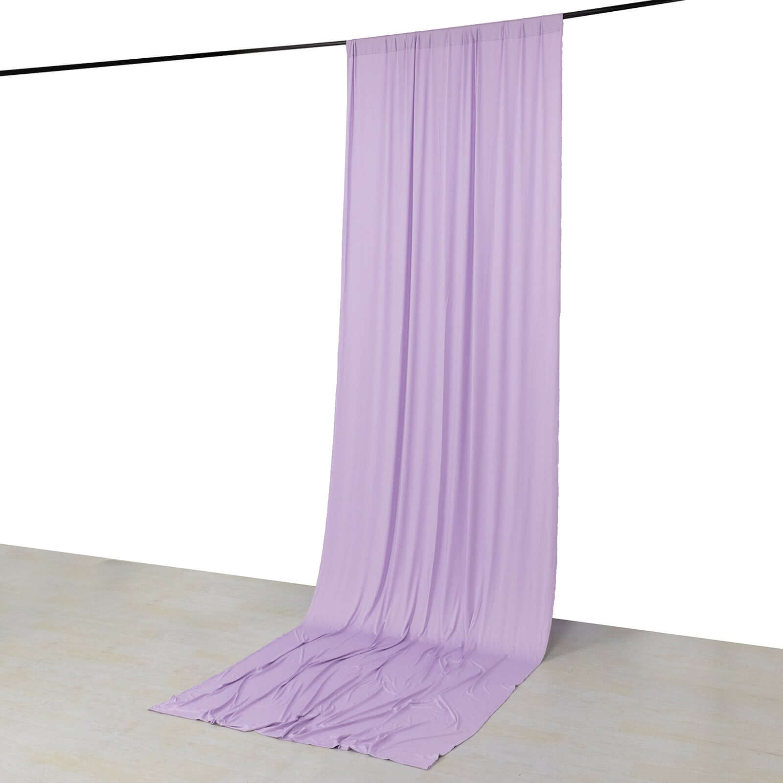 Lavender Lilac 4-Way Stretch Spandex Event Curtain Drapes, Wrinkle Free Backdrop Event Panel with Rod Pockets - 5ftx14ft