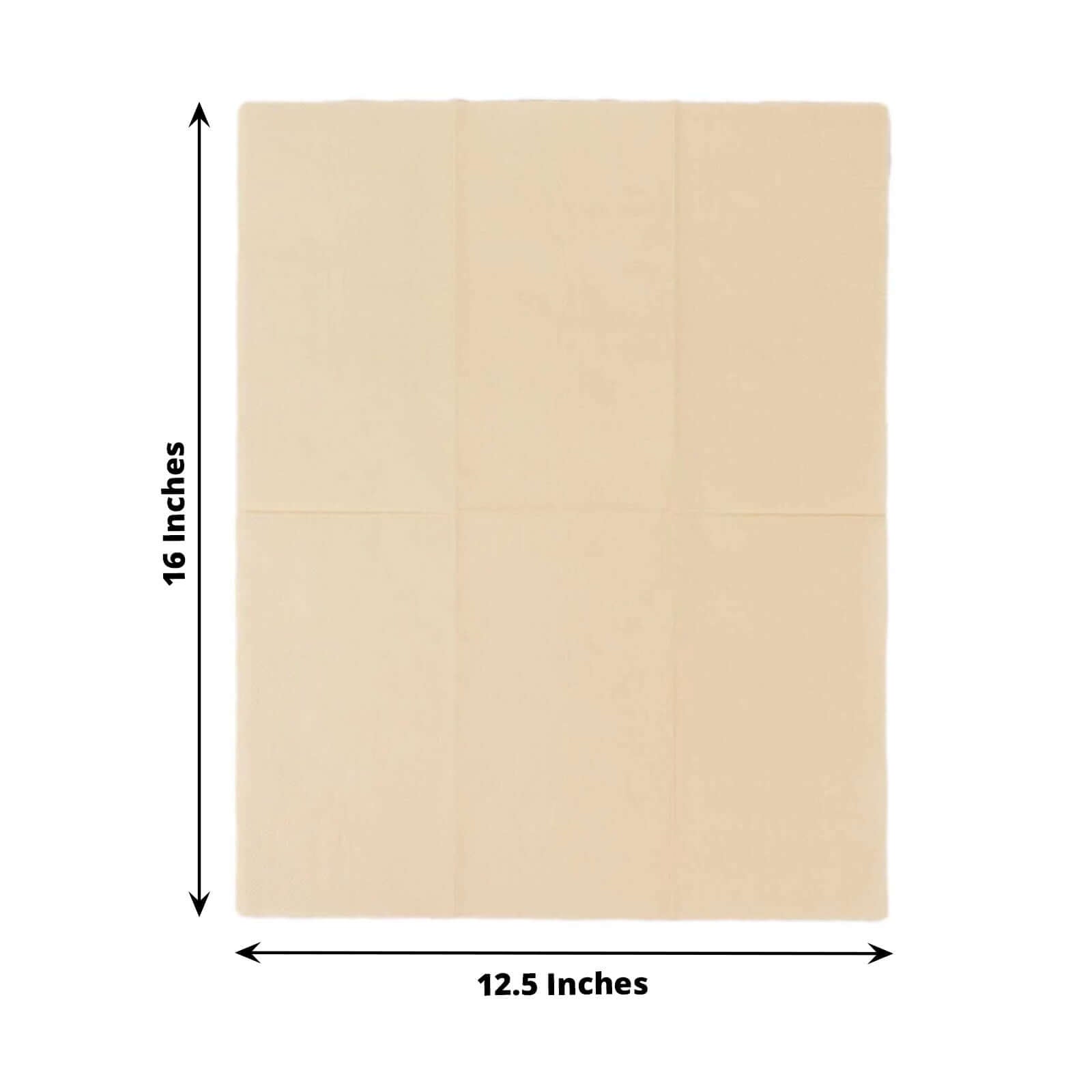 50-Pack Paper Napkins Soft Beige - Disposable 2-Ply Cocktail and Beverage Napkins for Weddings