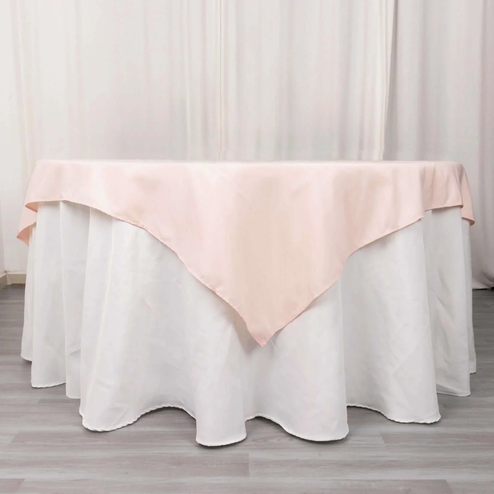 Premium Polyester 70x70 Table Overlay Square Tablecloth Blush 220GSM Wrinkle-Resistant Table Cover