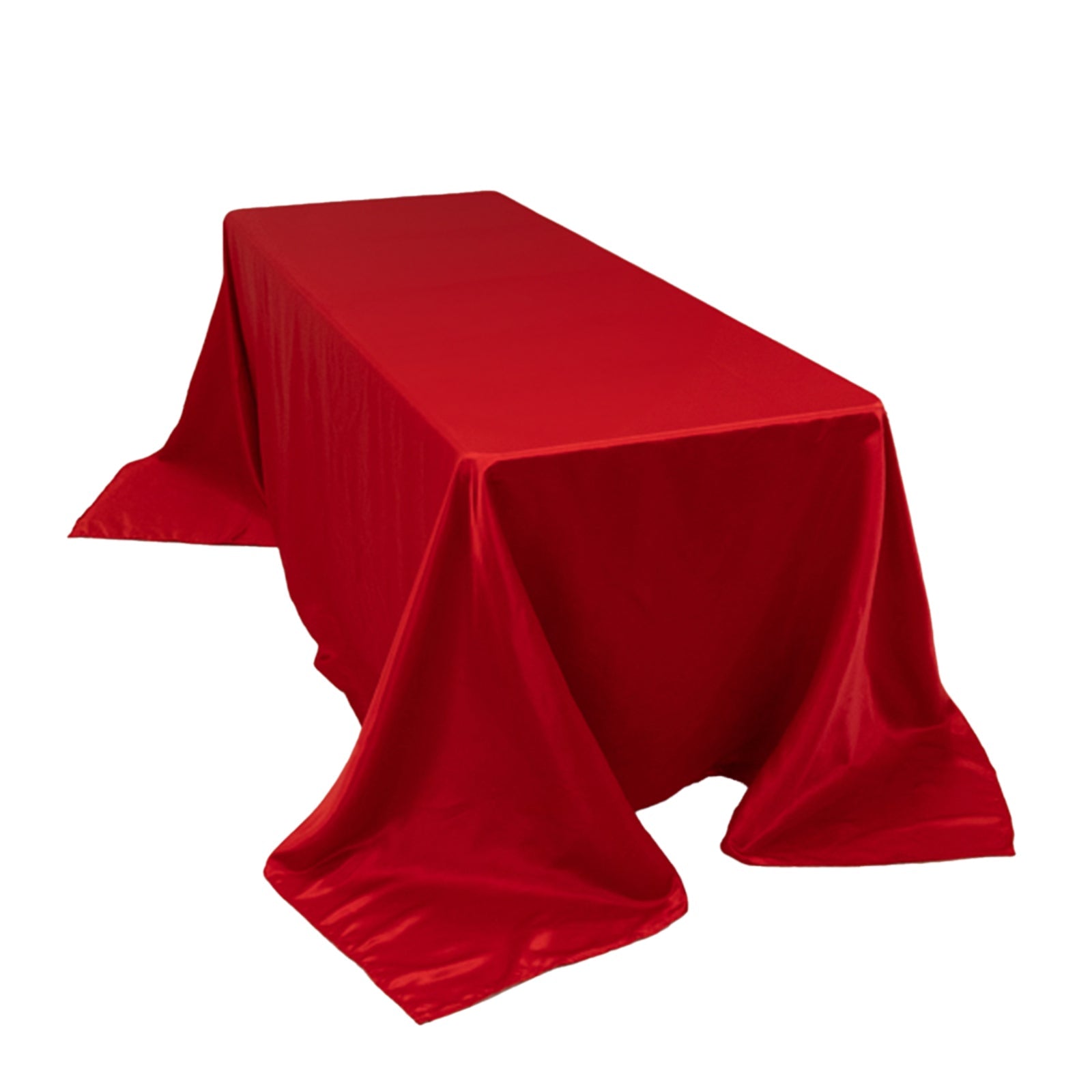 Lamour Satin 90x132 Rectangle Tablecloth Red - Soft & Silk-Like Seamless Table Cover