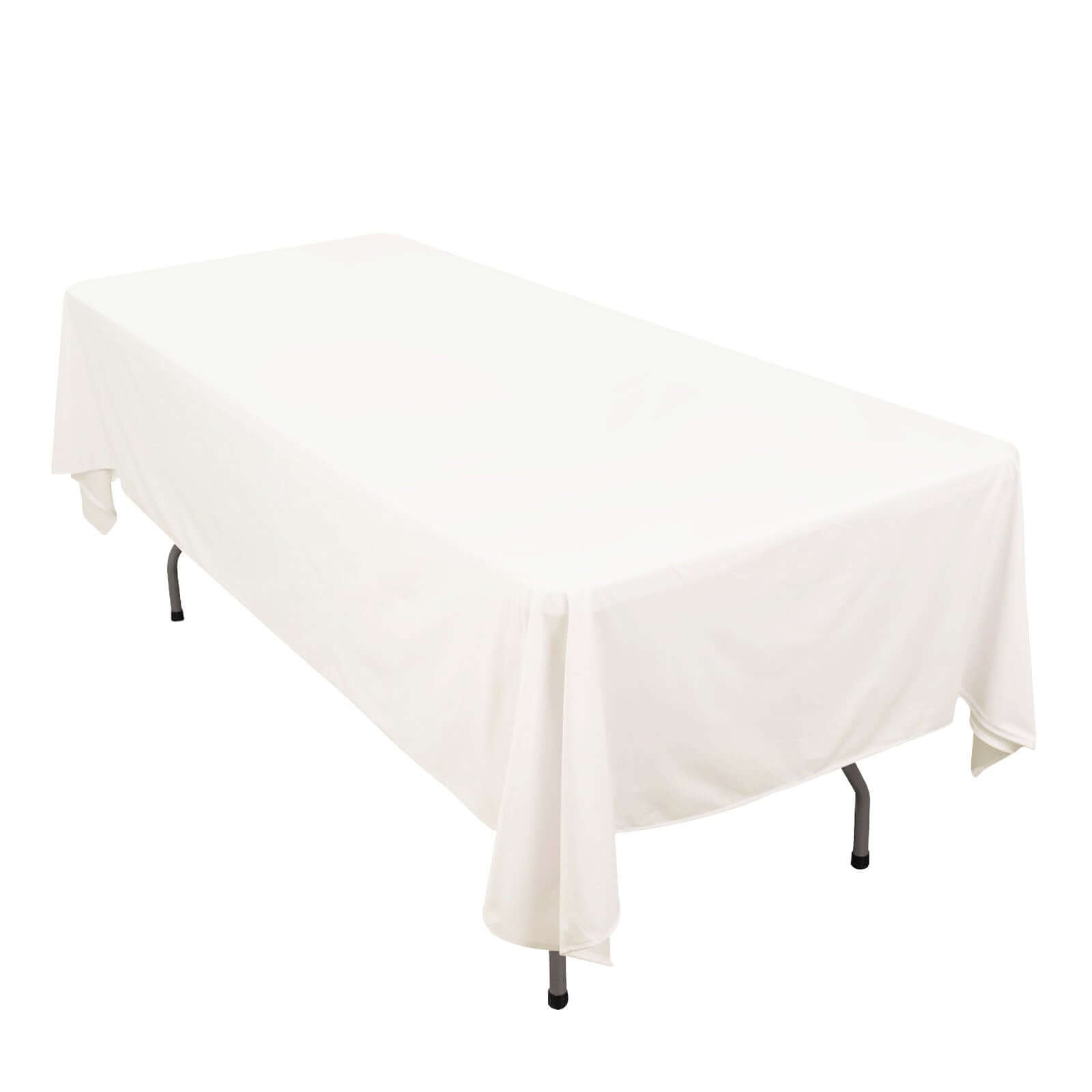 Premium Scuba Rectangular 60x102 Tablecloth Ivory - Wrinkle Free & Stain Resistant Table Cover