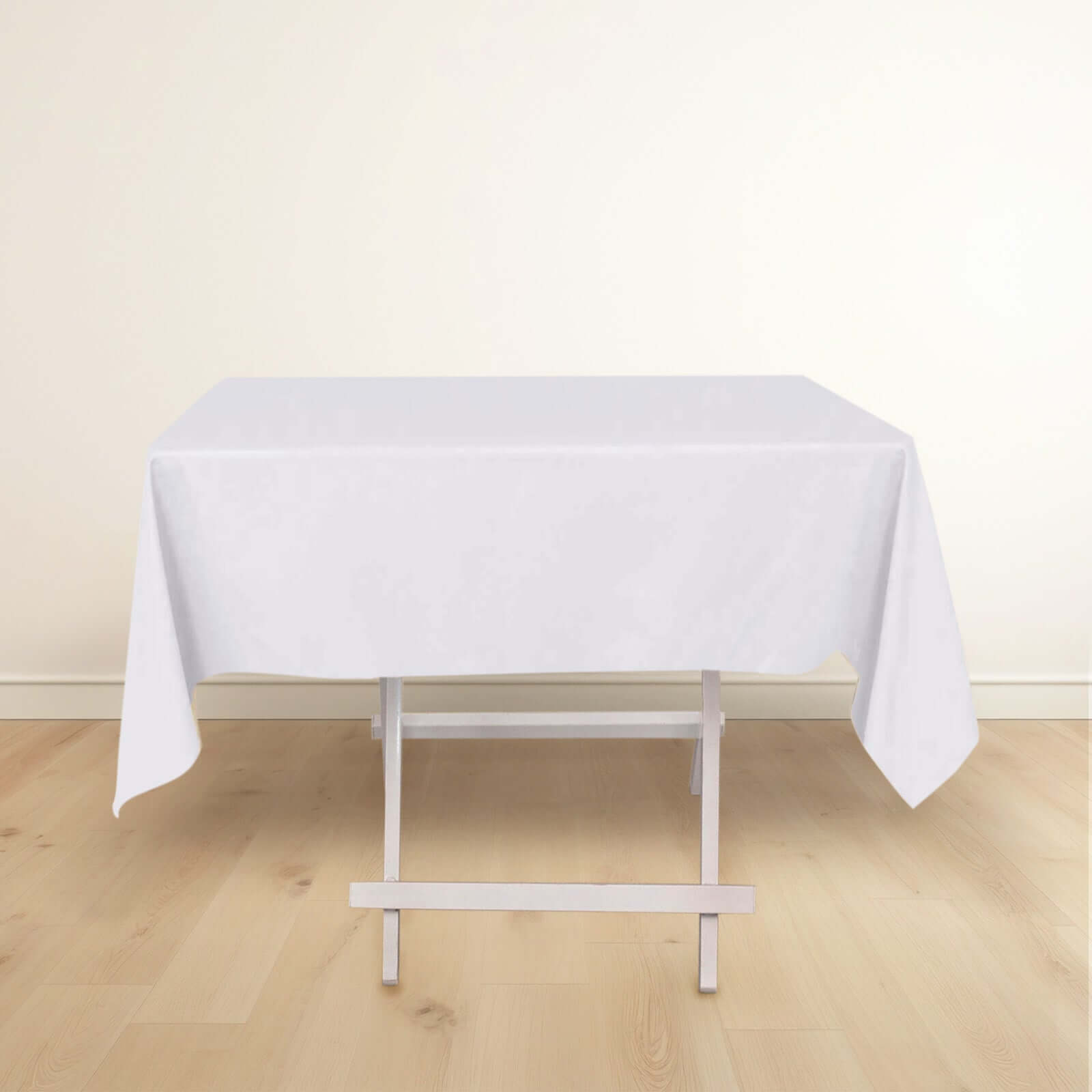 Premium Scuba Square 54x54 Tablecloth White - Wrinkle Free & Stain Resistant Table Cover for Weddings & Events