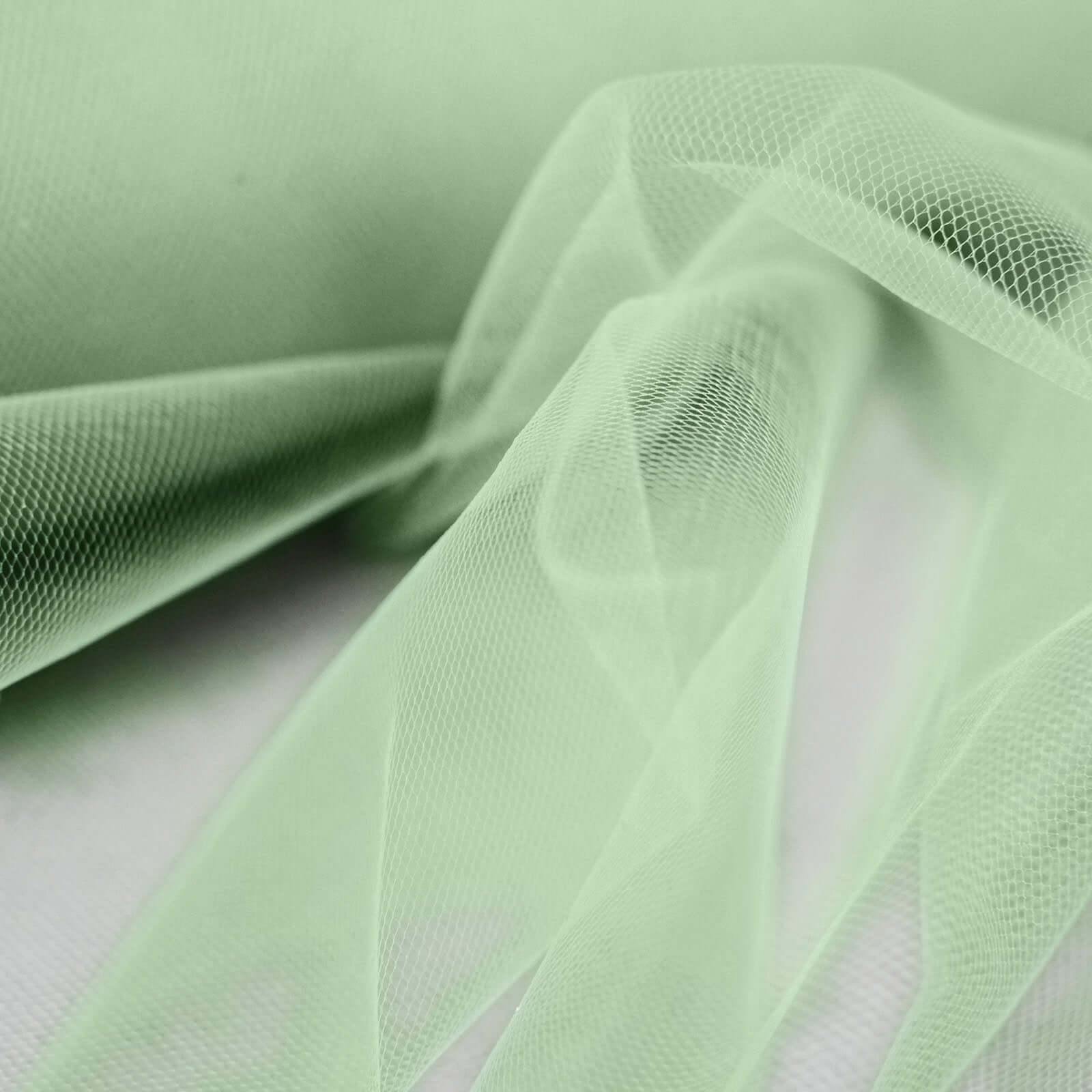 12x100 Yards Sage Green Tulle Fabric Bolt, Sheer Fabric Spool Roll For Crafts