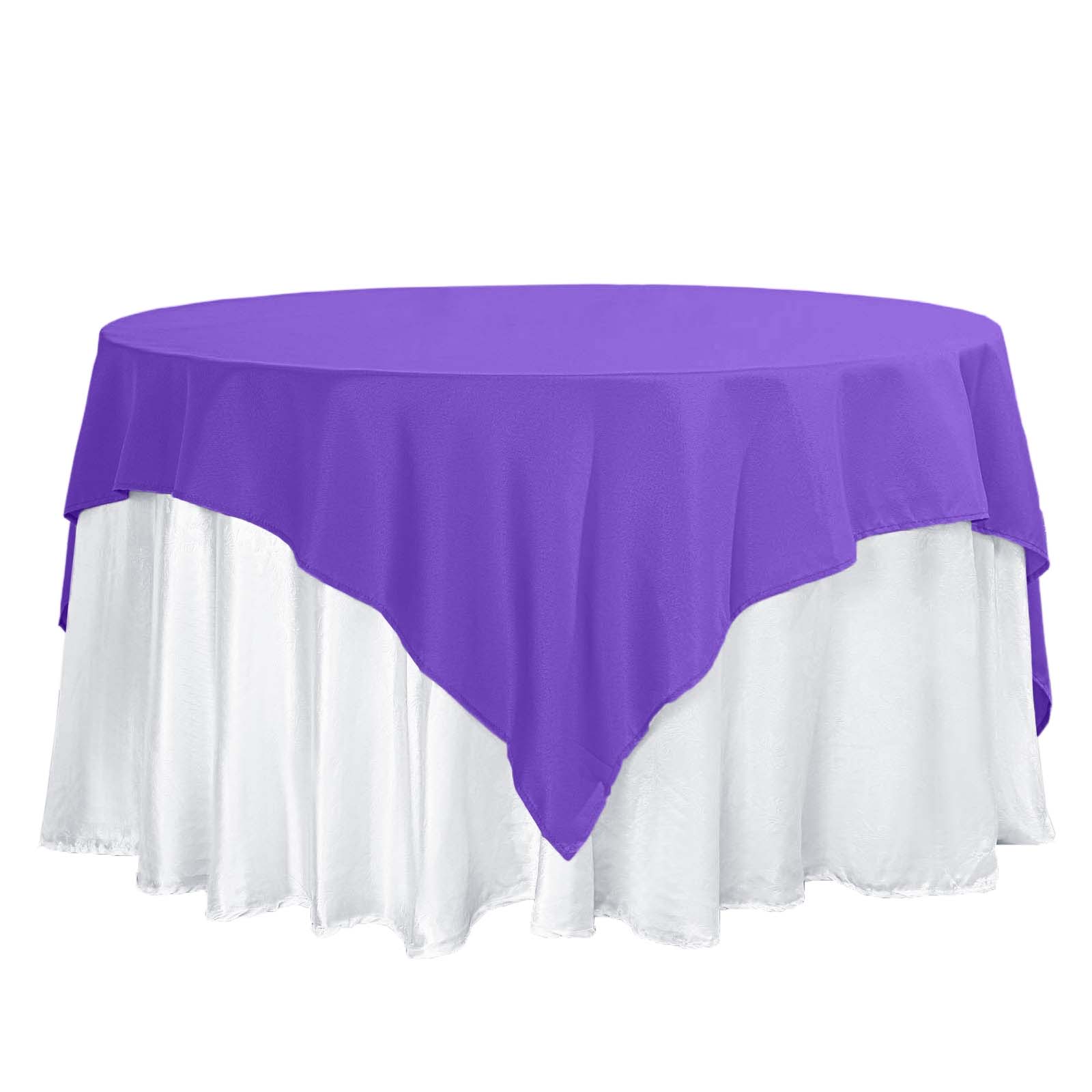 Polyester 70x70 Table Overlay Square Tablecloth Purple - Wrinkle-Resistant & Durable Table Cover