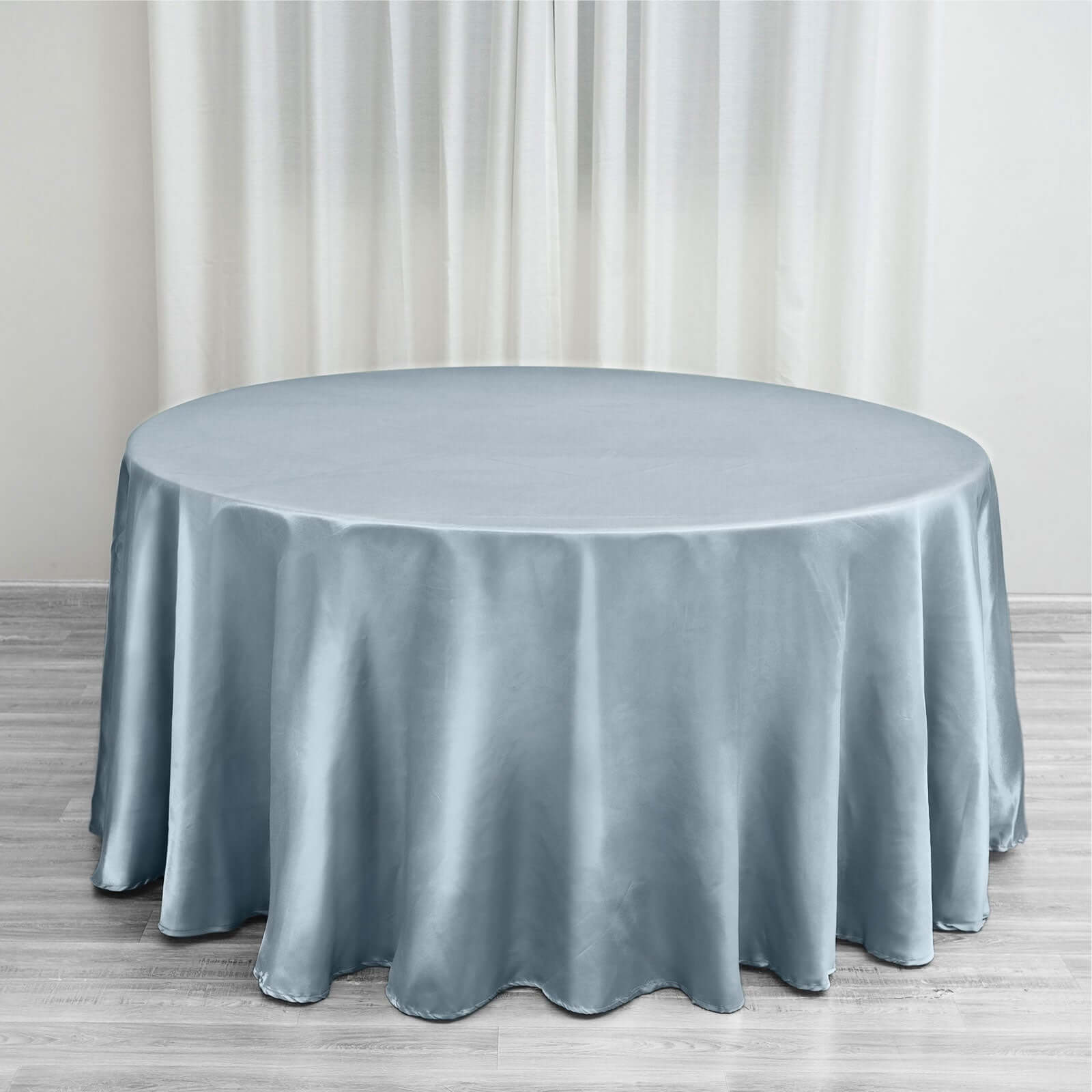 Satin 120 Round Tablecloth Dusty Blue - Stylish Seamless Table Cover