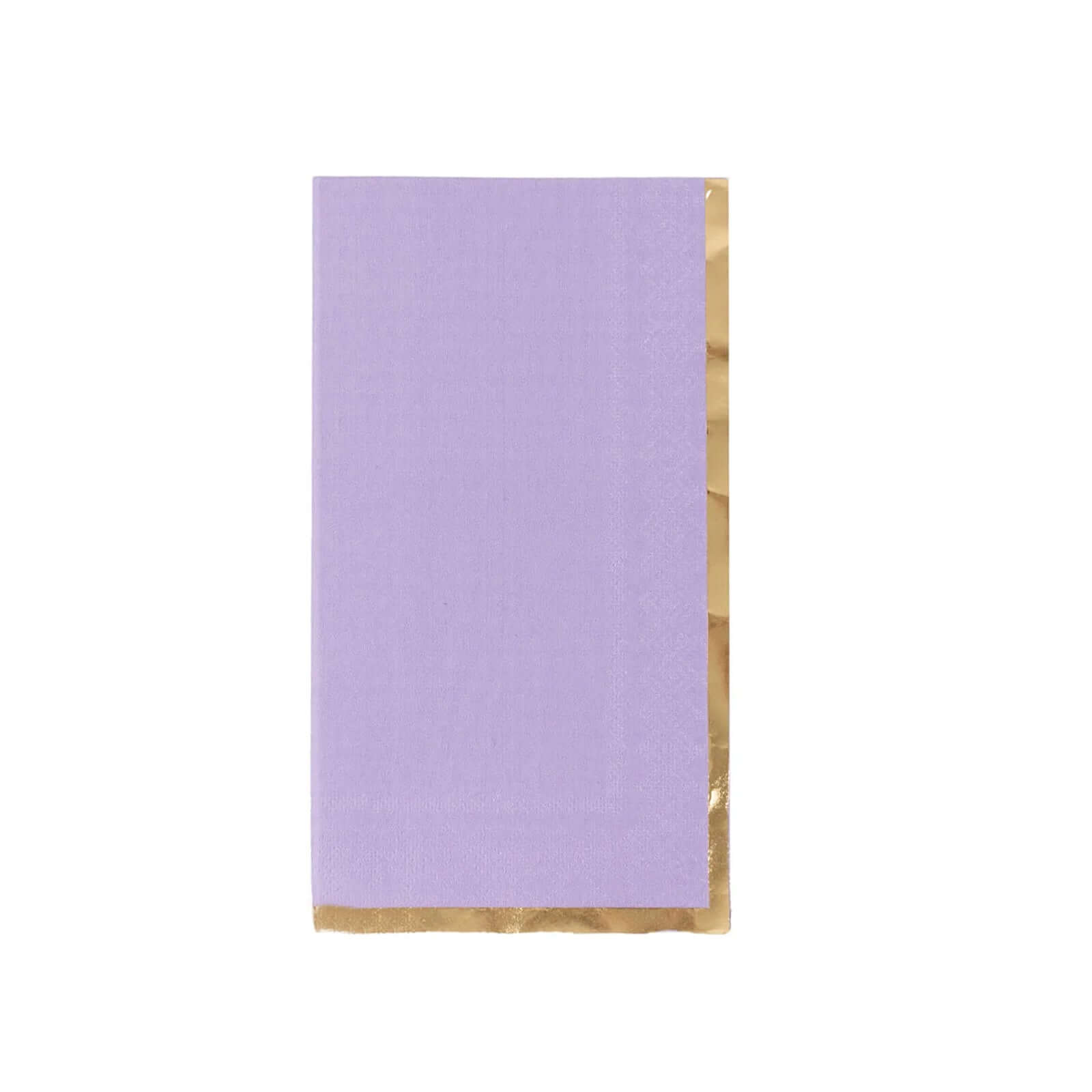 50-Pack Paper Dinner Napkins Lavender with Gold Foil Edge 2 Ply - Stylish Disposable Napkins