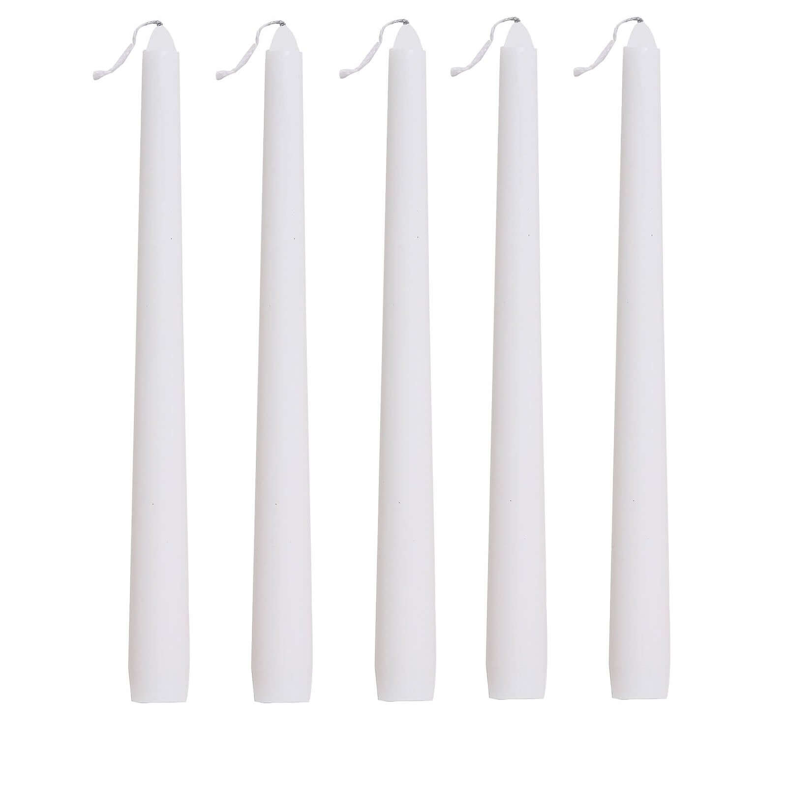 12-Pack Taper Candles Premium Wax Design White - Unscented Candles for Upscale Settings 10