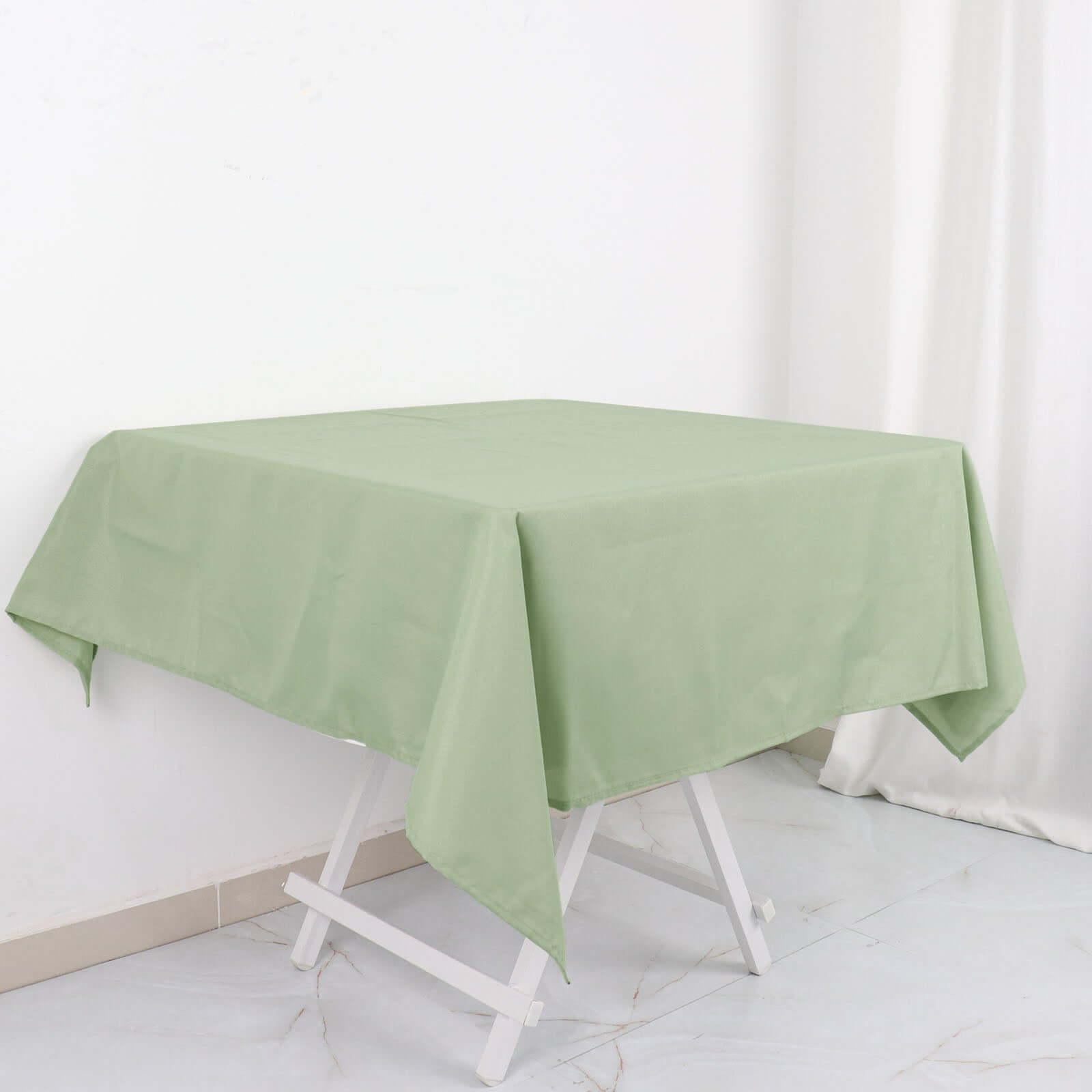 Polyester Square 54x54 Tablecloth Sage Green - Wrinkle-Resistant & Durable Table Cover