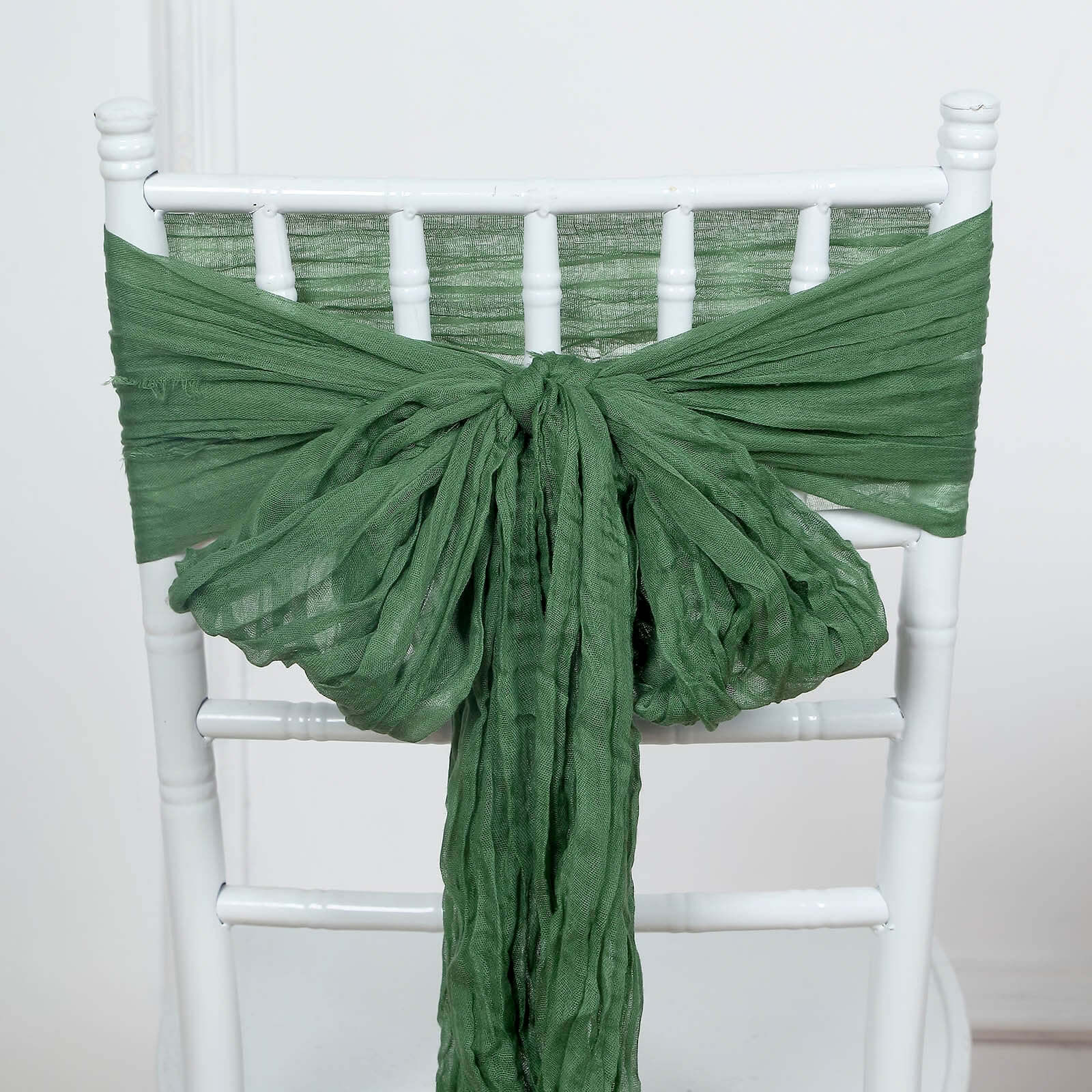 5 Pack Cheesecloth Gauze 16x88 Chair Sashes Olive Green - Boho Chair Decorations