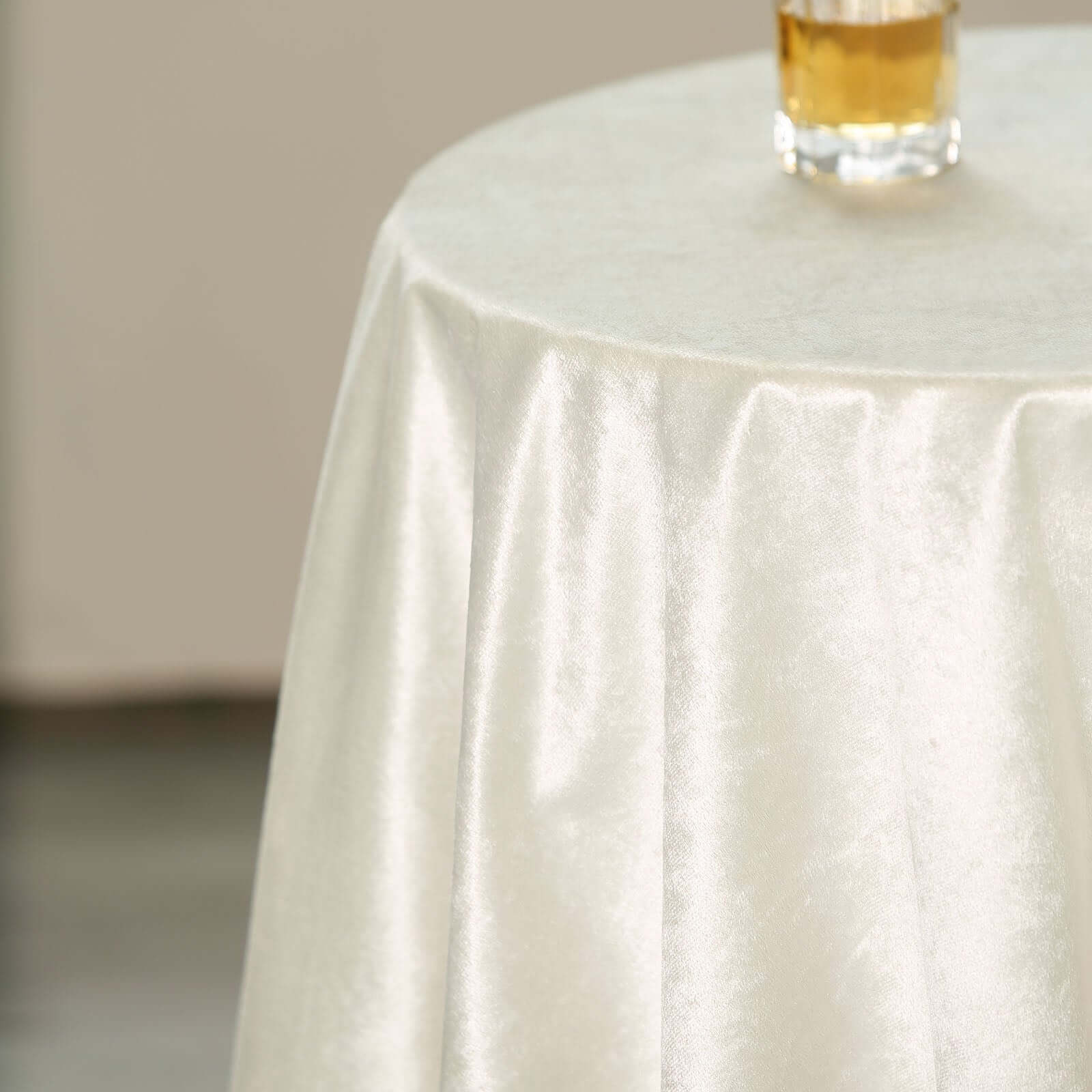 Premium Velvet 54x54 Square Table Overlay Square Tablecloth Ivory - Exquisite Soft Textured Feel Reusable Table Cover