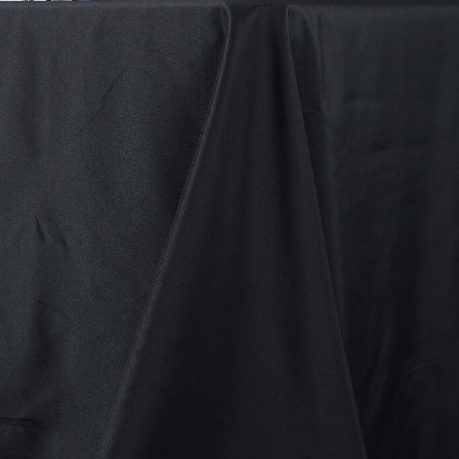 Fire Retardant Premium Polyester 90x156 Rectangular Tablecloth Black - High-Performance Seamless Table Cover