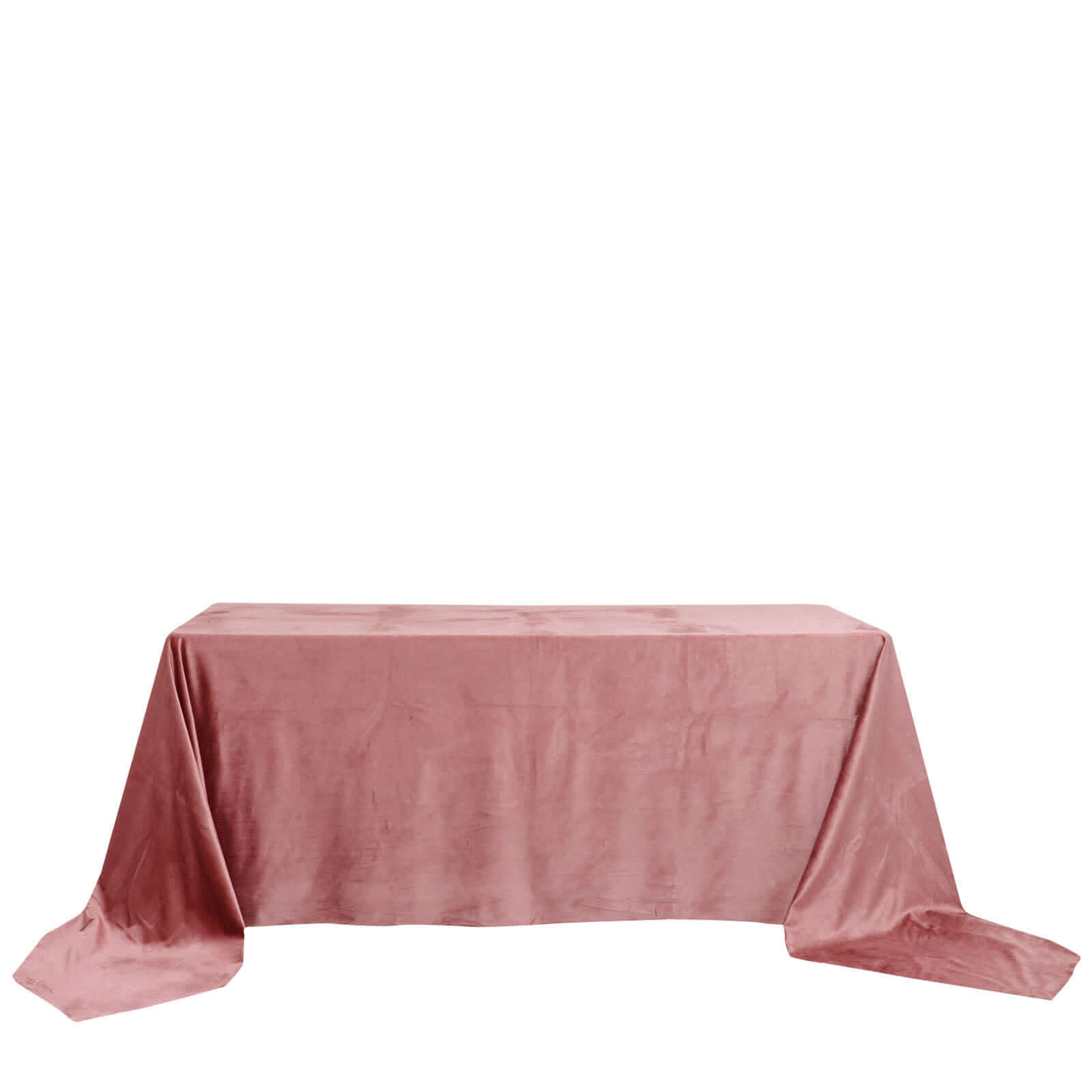 Premium Velvet 90x156 Rectangle Tablecloth Dusty Rose - Reusable Soft & Seamless Table Cover