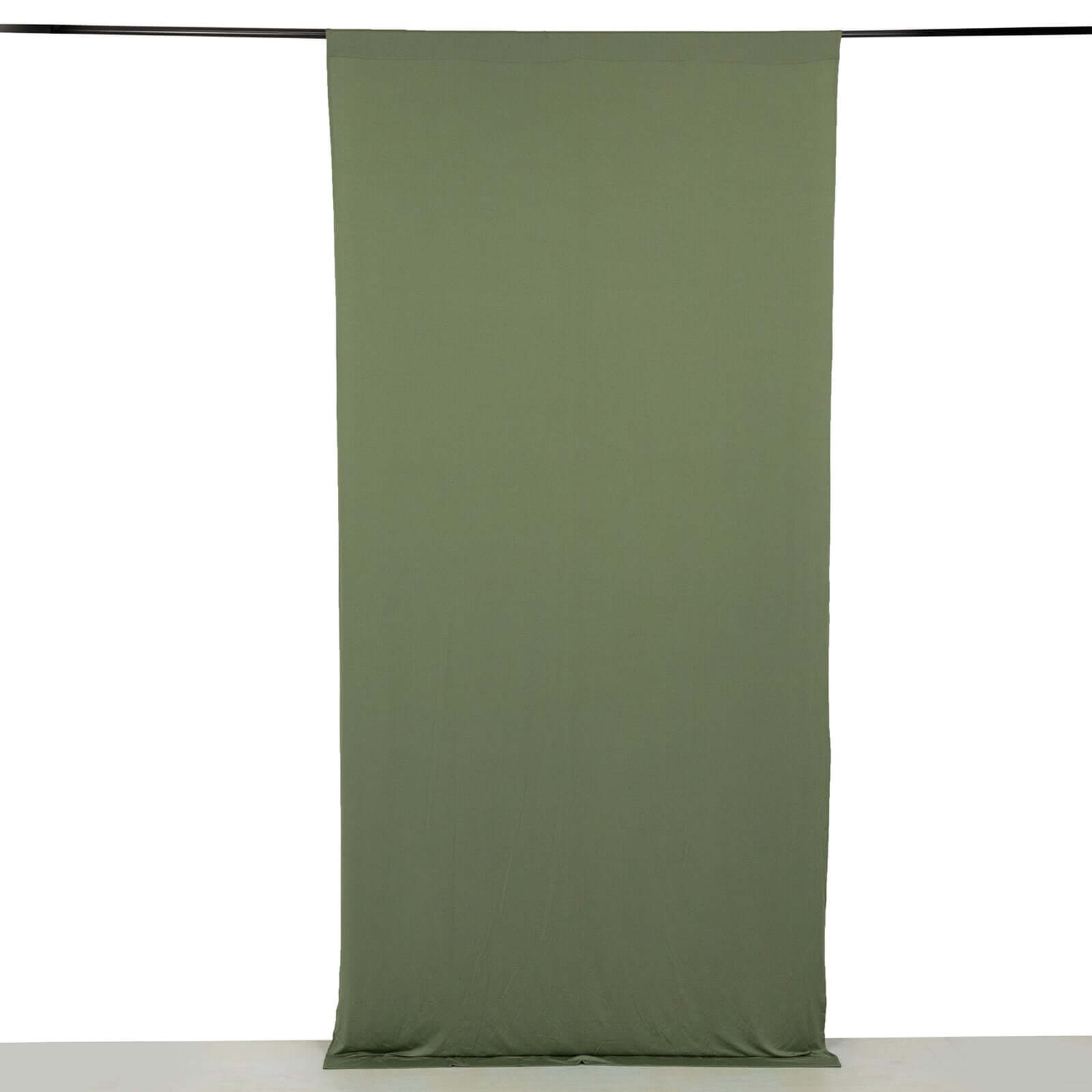 Dusty Sage Green 4-Way Stretch Spandex Event Curtain Drapes, Wrinkle Free Backdrop Event Panel with Rod Pockets - 5ftx10ft