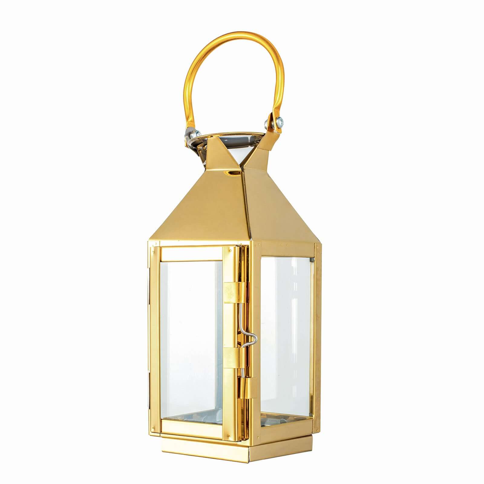 Stainless Steel Candle Lantern Crown Top Design Gold - Outdoor Metal Patio Lantern Centerpiece 8