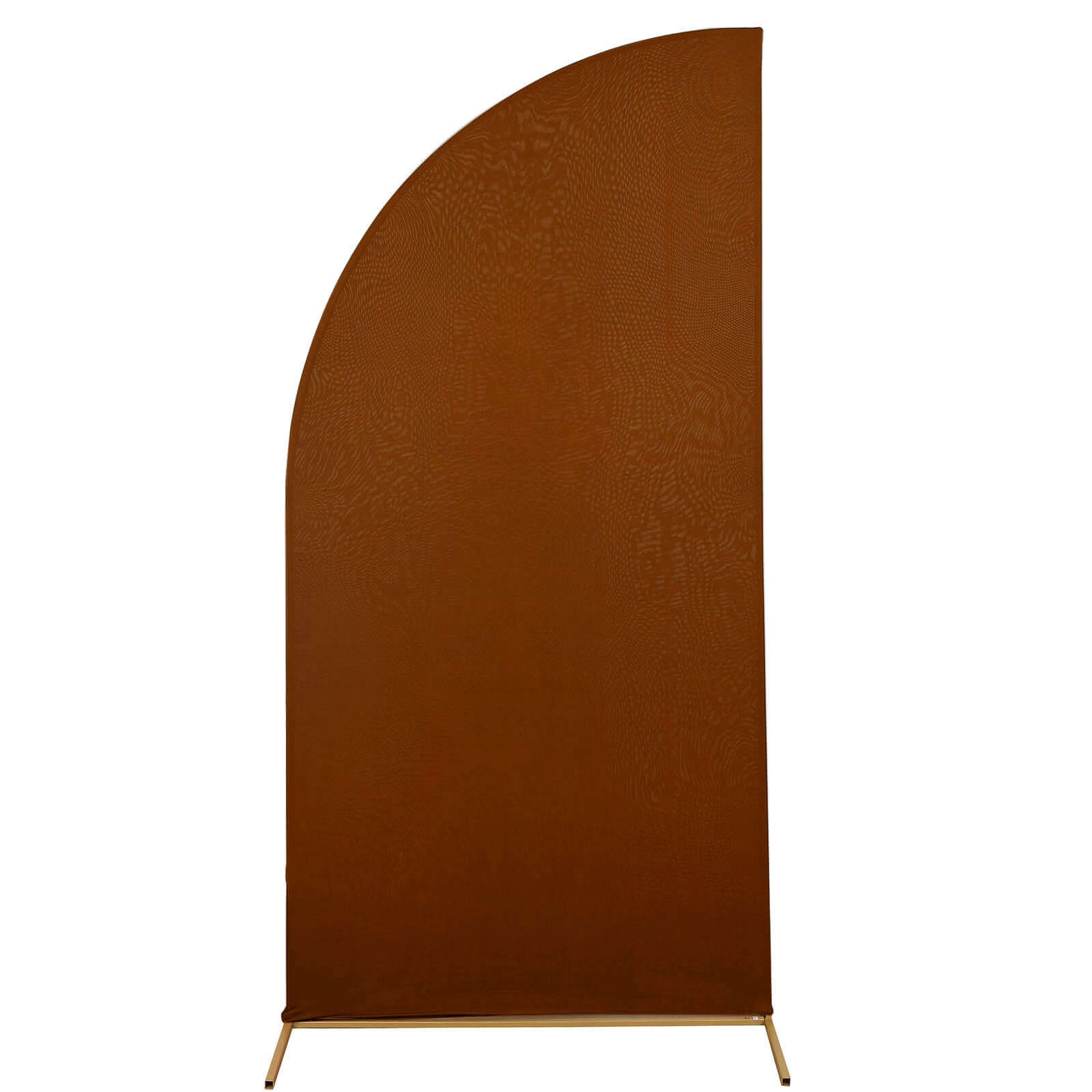 7ft Cinnamon Brown Spandex Half Moon Chiara Backdrop Stand Cover, Custom Fitted Wedding Arch Cover