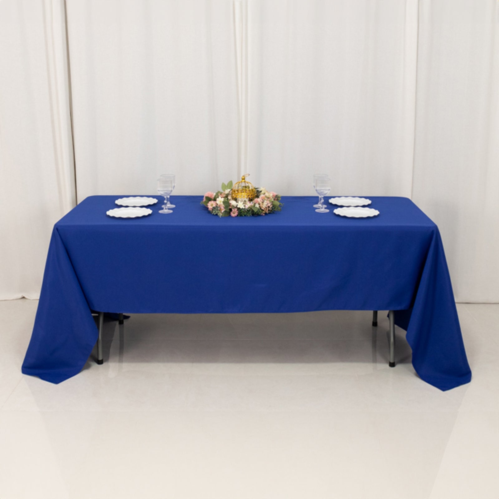 Premium Polyester 60x126 Rectangle Tablecloth Royal Blue - Stain-Resistant 220GSM Finish Table Cover