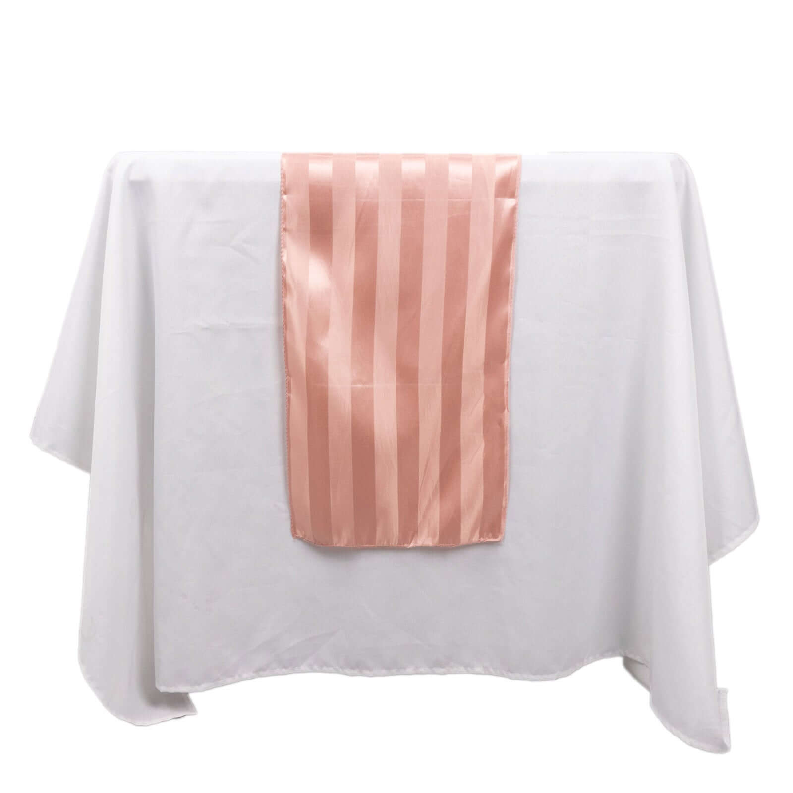 Satin 12x108 Table Runner Dusty Rose - Stripe Table Decor