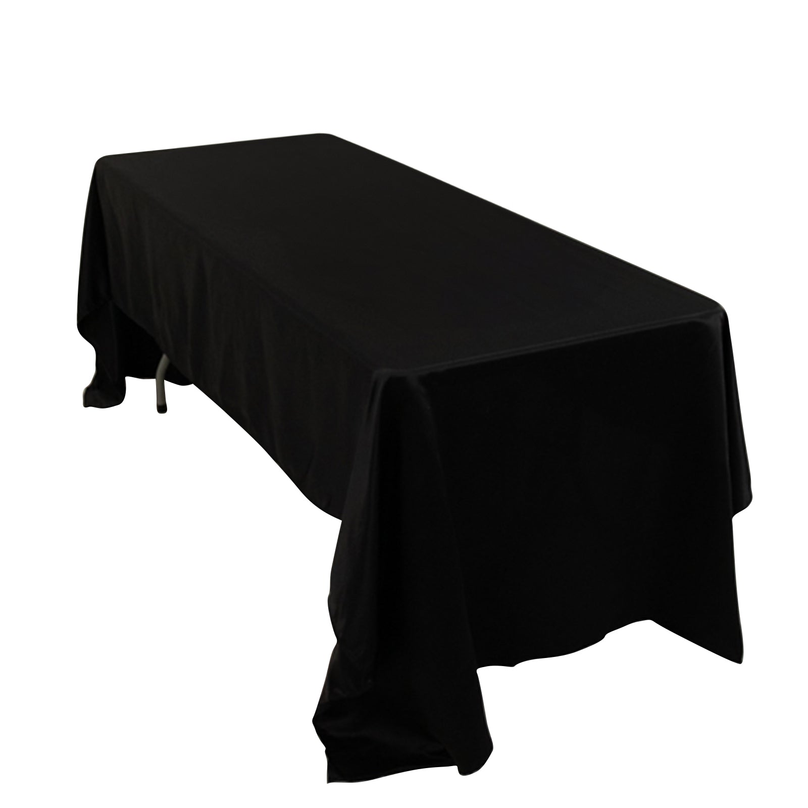 Lamour Satin 60x126 Rectangle Tablecloth Black - Soft & Silk-Like Table Cover for Upscale Dining