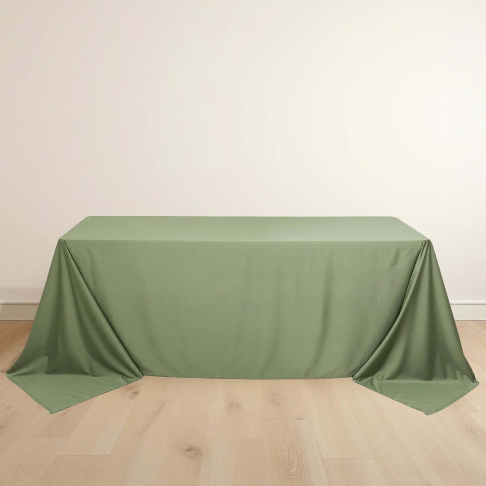 Premium Scuba Rectangular 90x132 Tablecloth Dusty Sage Green - Wrinkle Free, Stain Resistant & Seamless Table Cover