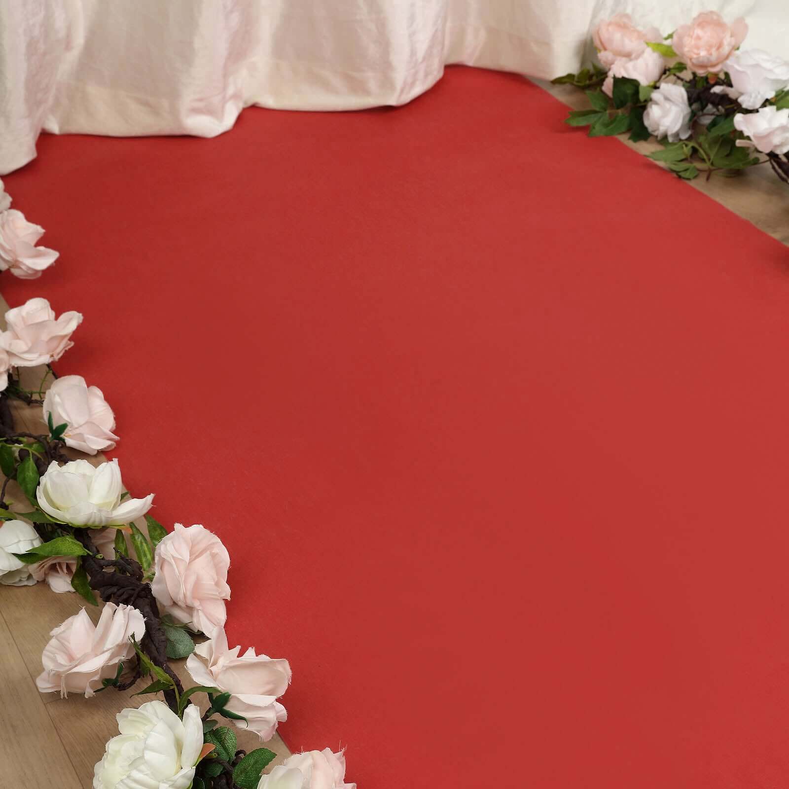 3ftx100ft Hollywood Red Carpet Runner for Party, Red Rayon Wedding Aisle Runner